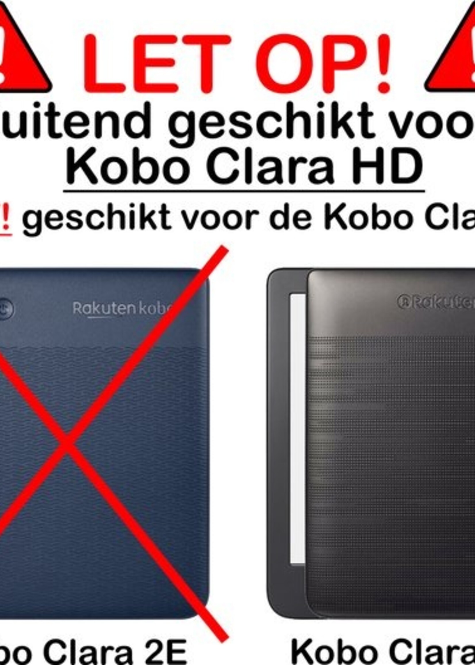BTH Hoesje Geschikt voor Kobo Clara HD Hoesje Luxe Bescherm Case - Hoes Geschikt voor Kobo Clara HD Hoes Book Cover - Blauw