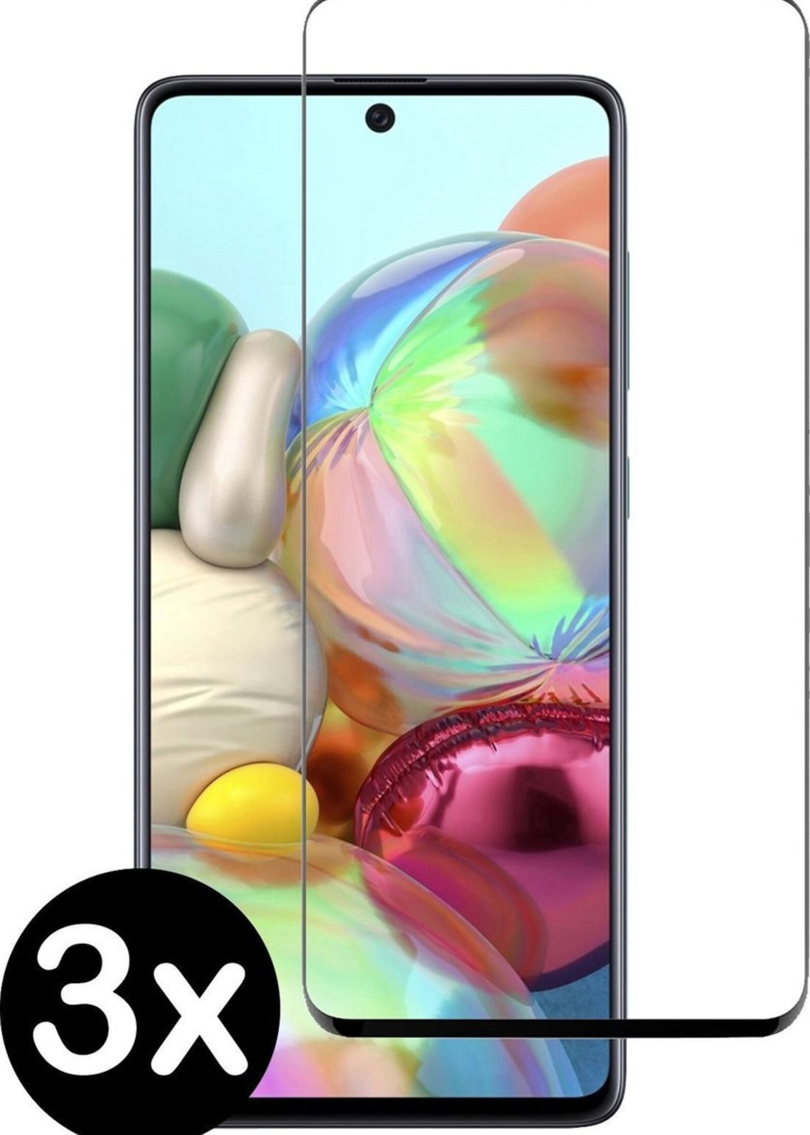 BTH Screenprotector Geschikt voor Samsung A71 Screenprotector Glas Gehard Tempered Glass Full Cover - Screenprotector Geschikt voor Samsung Galaxy A71 Screen Protector Screen Cover - 3 PACK