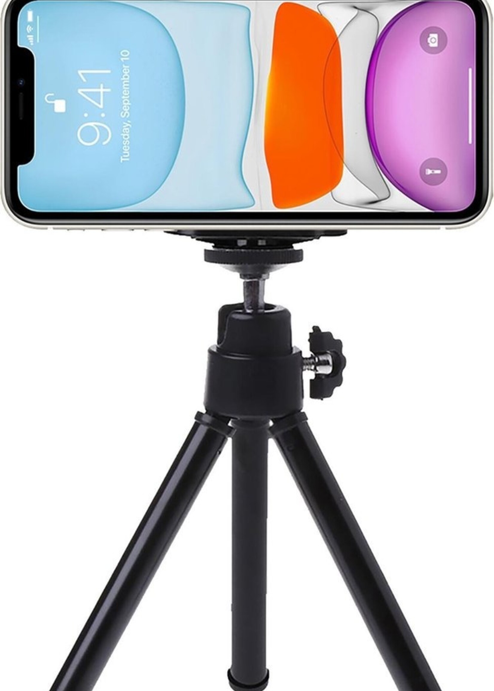 BTH Tripod Smartphone Mini Camera Statief Aluminium Universeel - Zwart