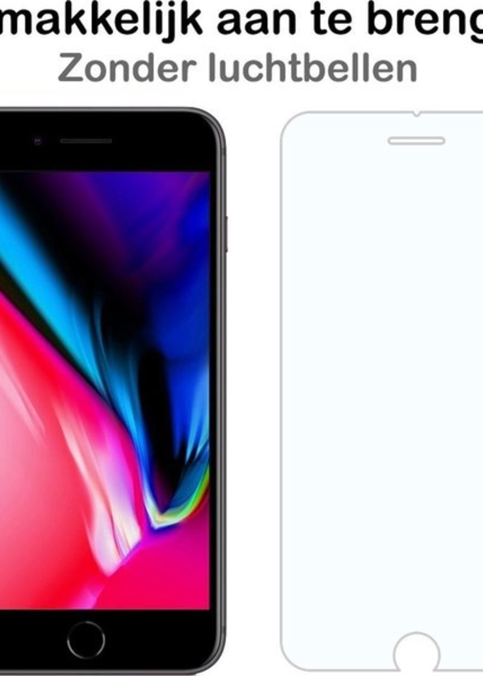 BTH Screenprotector Geschikt voor iPhone 8 Plus Screenprotector Glas Gehard Tempered Glass - Screenprotector Geschikt voor iPhone 8 Plus Screen Protector Screen Cover