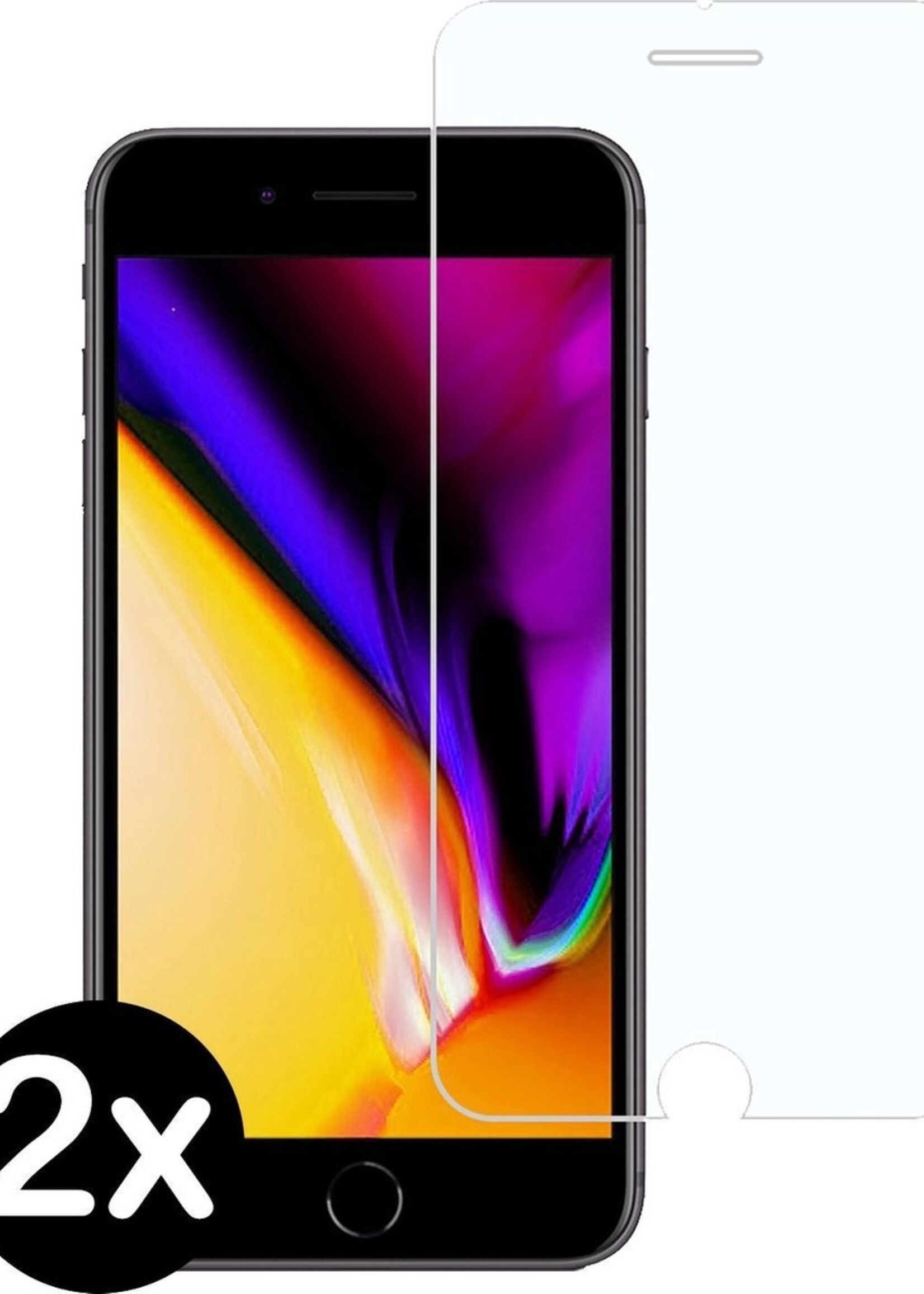 BTH Screenprotector Geschikt voor iPhone 7/8 Plus Screenprotector Glas Gehard Tempered Glass - Screenprotector Geschikt voor iPhone 7/8 Plus Screen Protector Screen Cover - 2 PACK