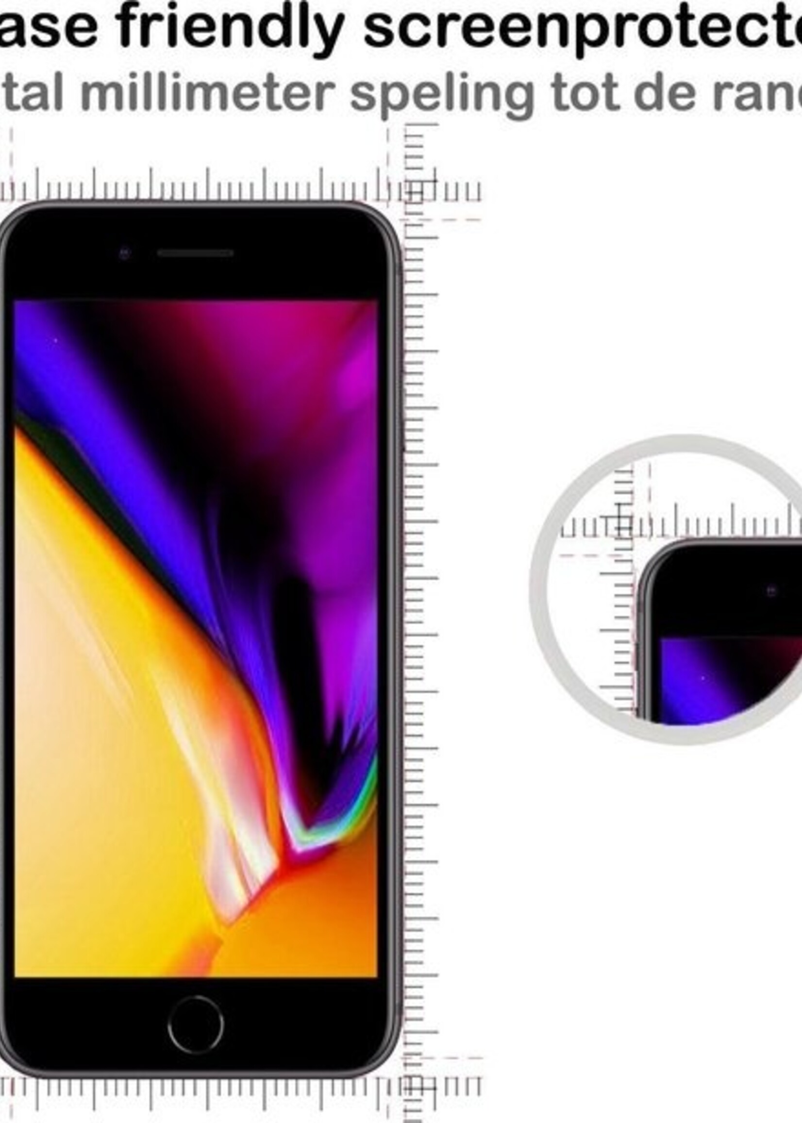 BTH Screenprotector Geschikt voor iPhone 7/8 Plus Screenprotector Glas Gehard Tempered Glass - Screenprotector Geschikt voor iPhone 7/8 Plus Screen Protector Screen Cover - 2 PACK