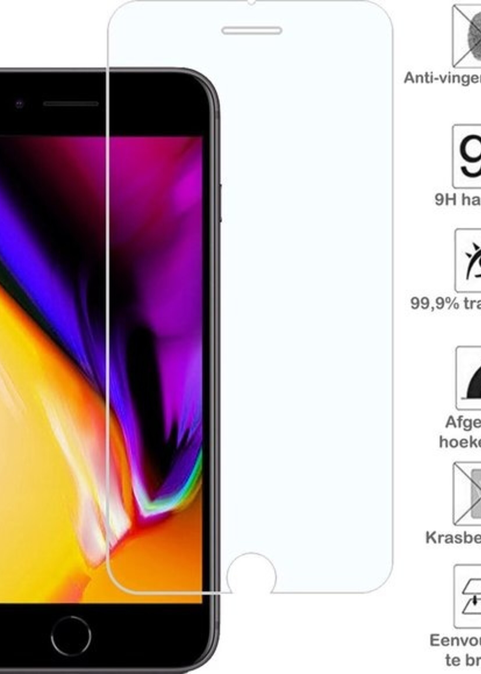 BTH Screenprotector Geschikt voor iPhone 7/8 Plus Screenprotector Glas Gehard Tempered Glass - Screenprotector Geschikt voor iPhone 7/8 Plus Screen Protector Screen Cover - 2 PACK