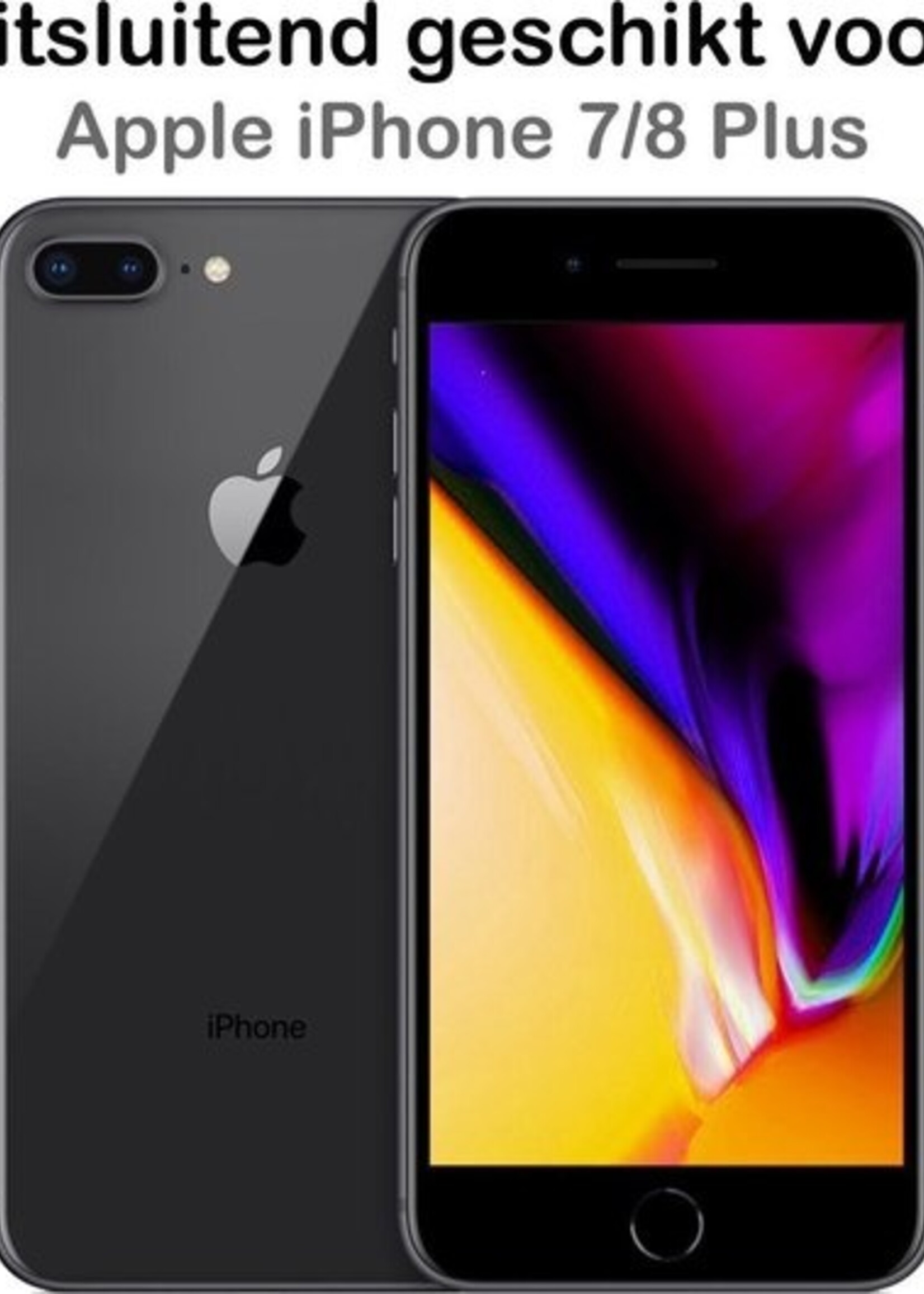 BTH Screenprotector Geschikt voor iPhone 7/8 Plus Screenprotector Glas Gehard Tempered Glass - Screenprotector Geschikt voor iPhone 7/8 Plus Screen Protector Screen Cover - 2 PACK
