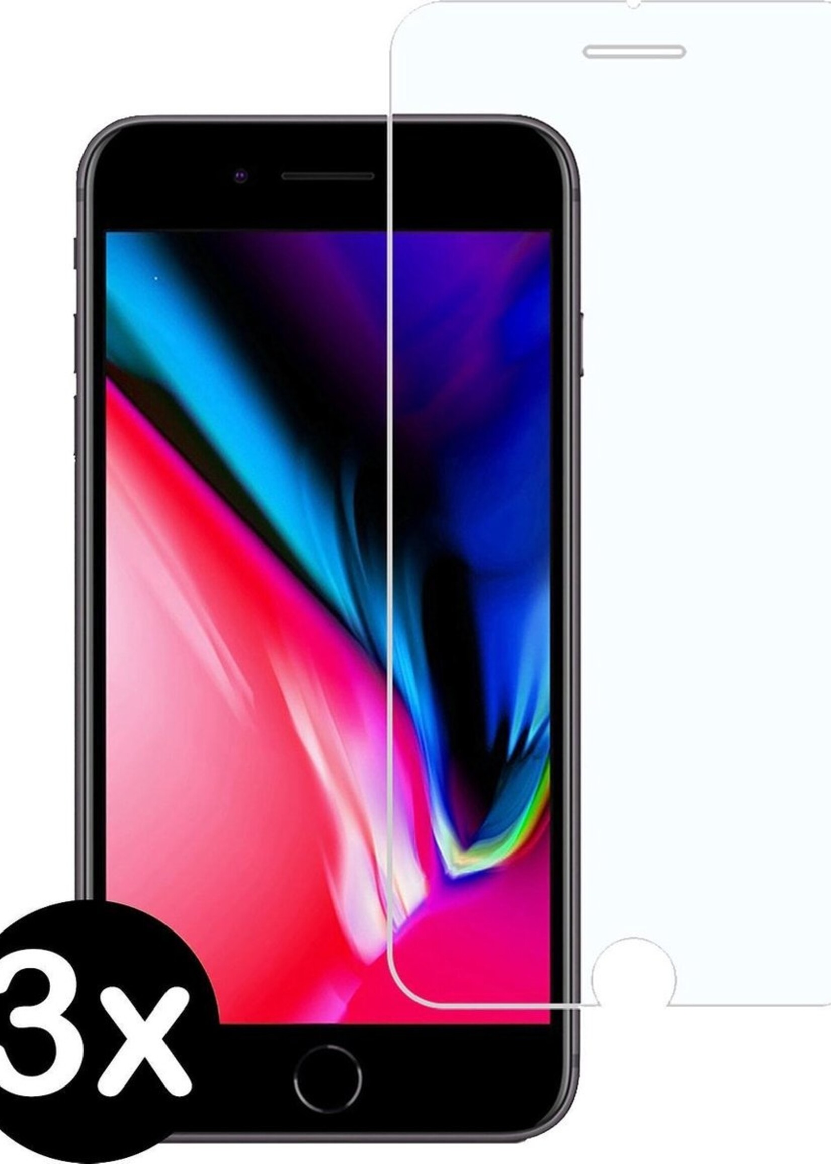 BTH Screenprotector Geschikt voor iPhone 8 Plus Screenprotector Glas Gehard Tempered Glass - Screenprotector Geschikt voor iPhone 8 Plus Screen Protector Screen Cover - 3 PACK