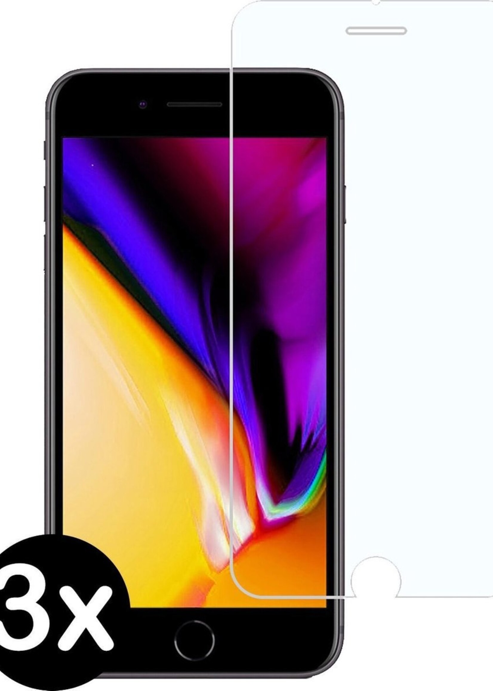BTH Screenprotector Geschikt voor iPhone 7/8 Plus Screenprotector Glas Gehard Tempered Glass - Screenprotector Geschikt voor iPhone 7/8 Plus Screen Protector Screen Cover - 3 PACK