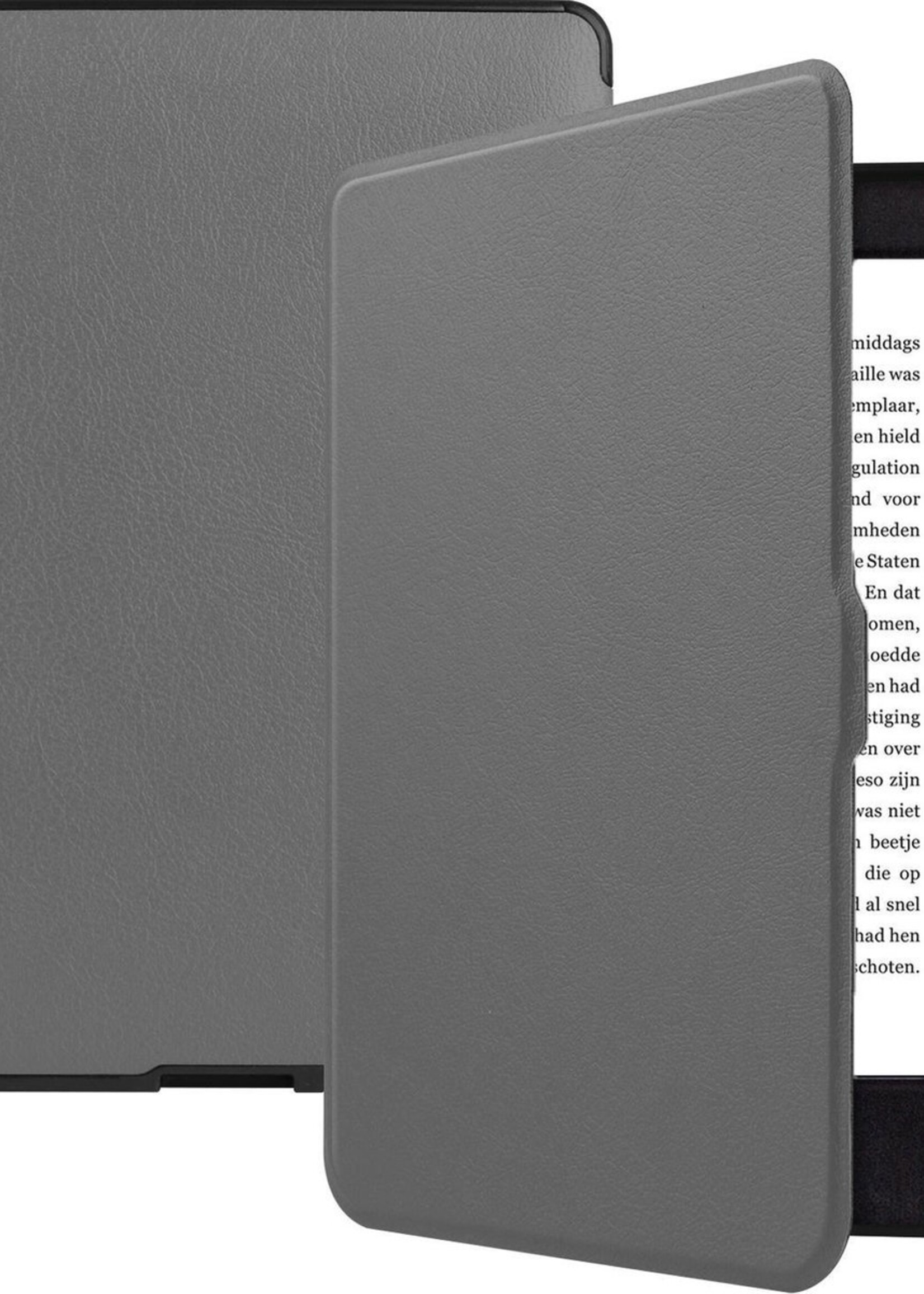 BTH Hoesje Geschikt voor Kobo Nia Hoesje Luxe Bescherm Case - Hoes Geschikt voor Kobo Nia Hoes Book Cover - Grijs