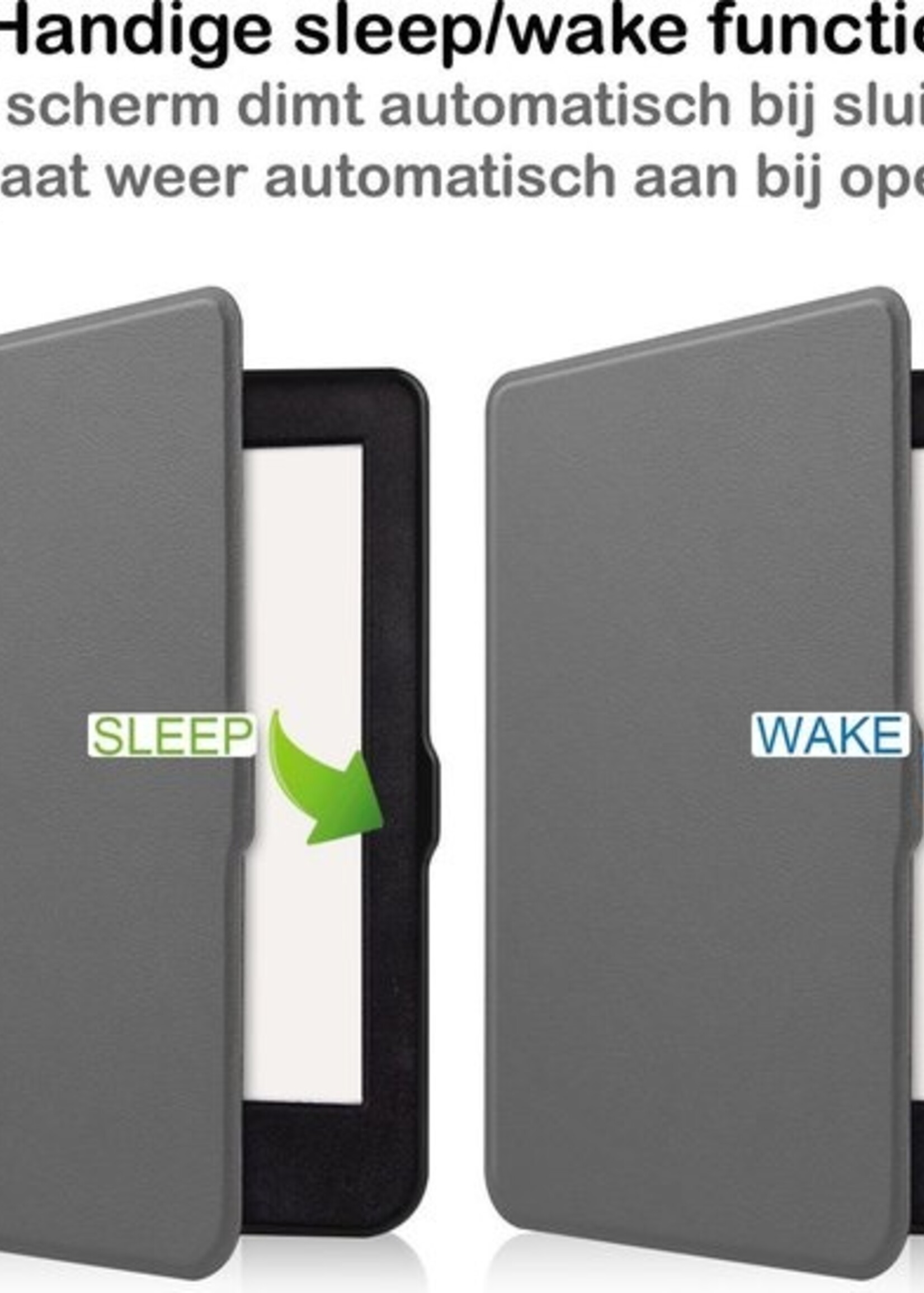 BTH Hoesje Geschikt voor Kobo Nia Hoesje Luxe Bescherm Case - Hoes Geschikt voor Kobo Nia Hoes Book Cover - Grijs