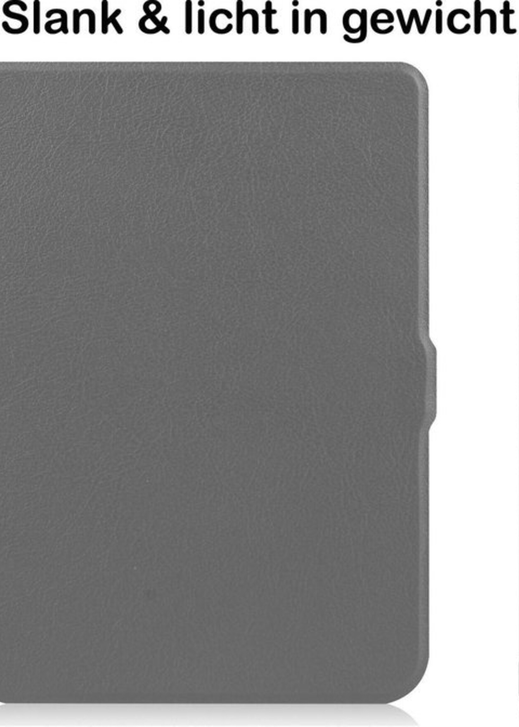 BTH Hoesje Geschikt voor Kobo Nia Hoesje Luxe Bescherm Case - Hoes Geschikt voor Kobo Nia Hoes Book Cover - Grijs
