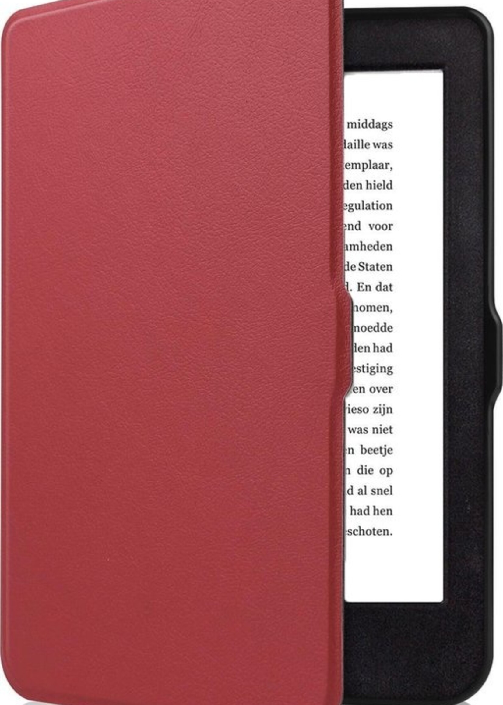 BTH Hoesje Geschikt voor Kobo Nia Hoesje Luxe Bescherm Case - Hoes Geschikt voor Kobo Nia Hoes Book Cover - Rood