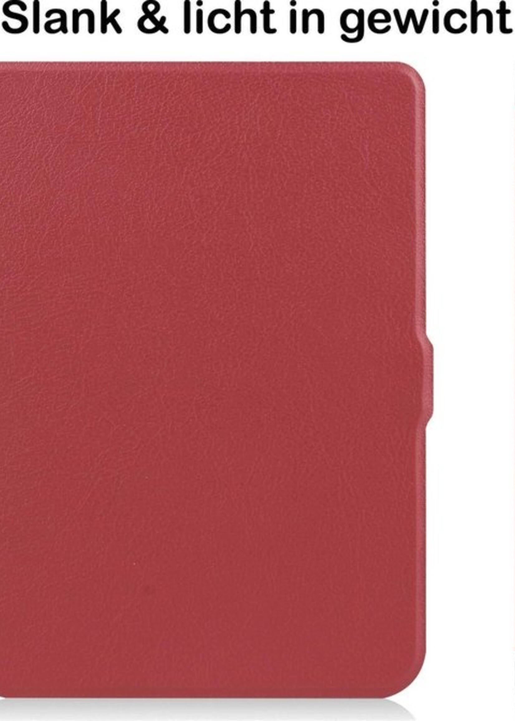BTH Hoesje Geschikt voor Kobo Nia Hoesje Luxe Bescherm Case - Hoes Geschikt voor Kobo Nia Hoes Book Cover - Rood