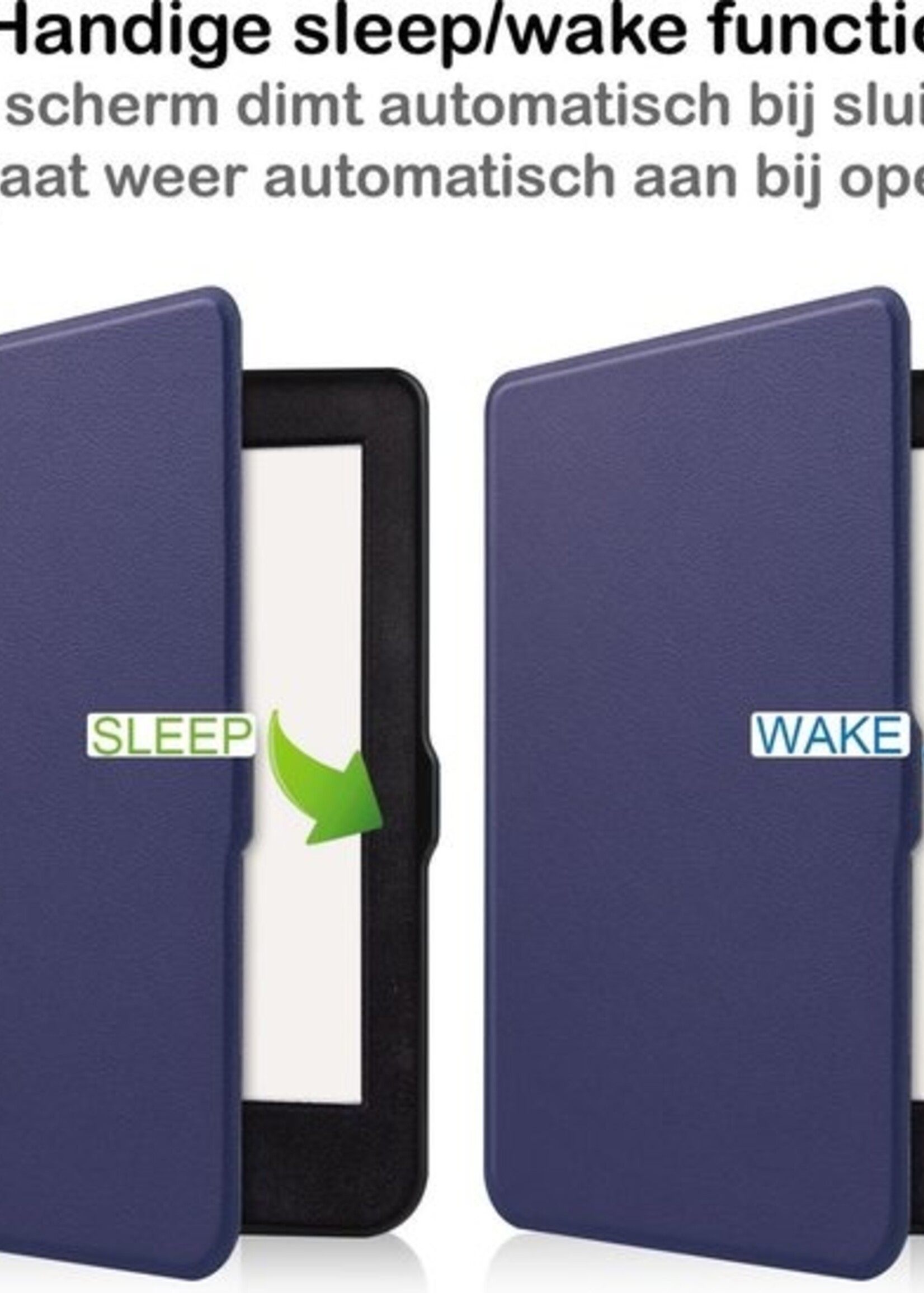 BTH Hoesje Geschikt voor Kobo Nia Hoesje Luxe Bescherm Case - Hoes Geschikt voor Kobo Nia Hoes Book Cover - Blauw