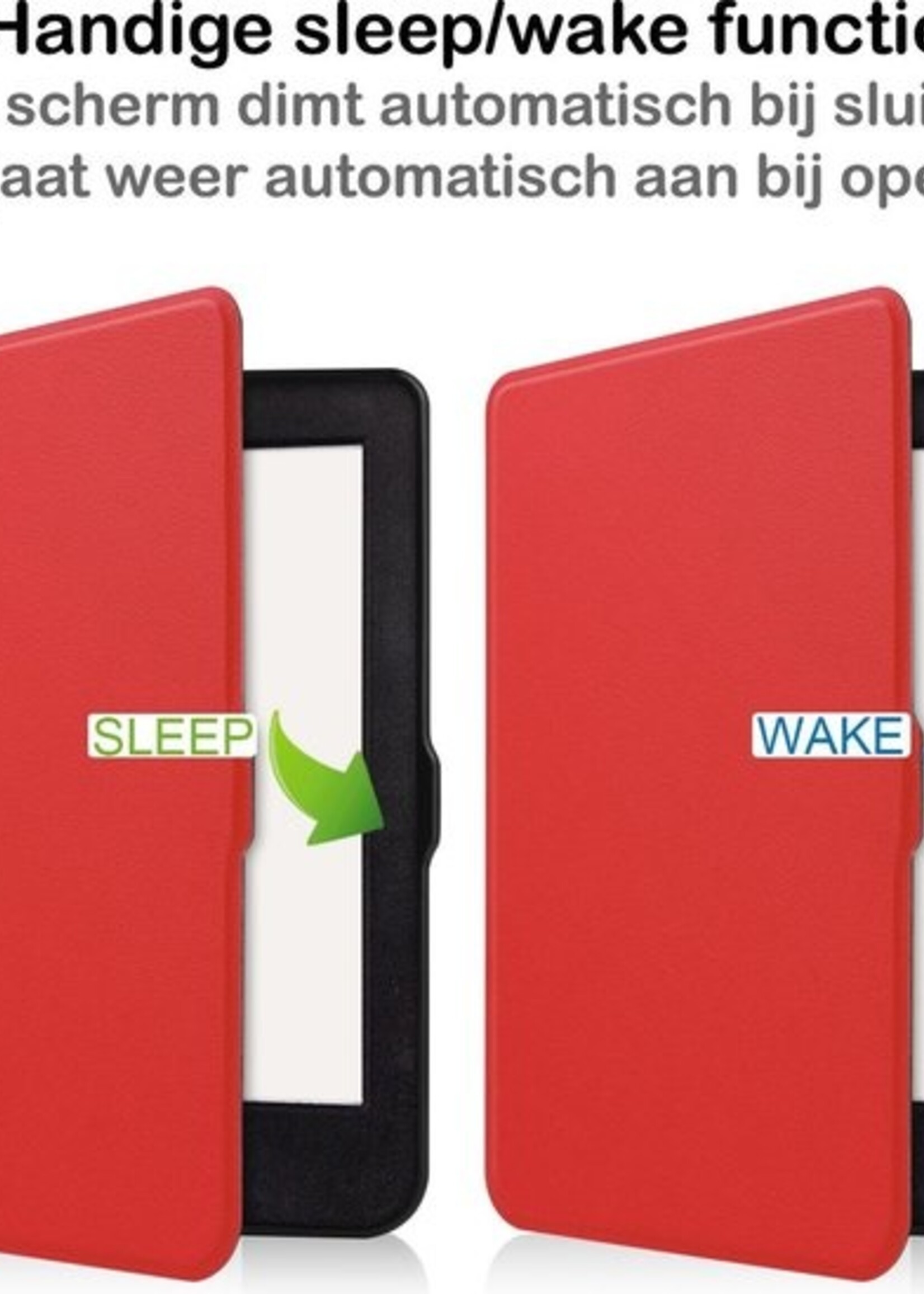 BTH Hoesje Geschikt voor Kobo Nia Hoesje Luxe Bescherm Case - Hoes Geschikt voor Kobo Nia Hoes Book Cover - Rood