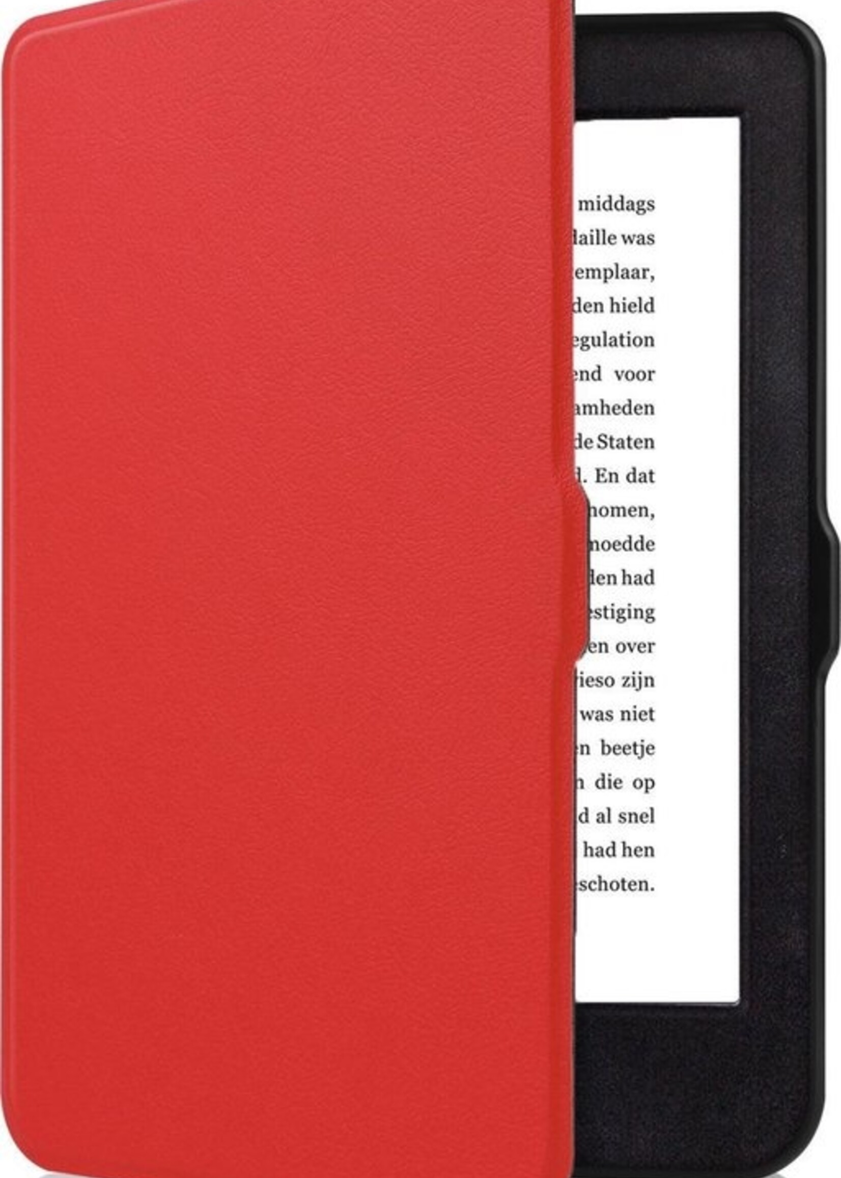 BTH Hoesje Geschikt voor Kobo Nia Hoesje Luxe Bescherm Case - Hoes Geschikt voor Kobo Nia Hoes Book Cover - Rood