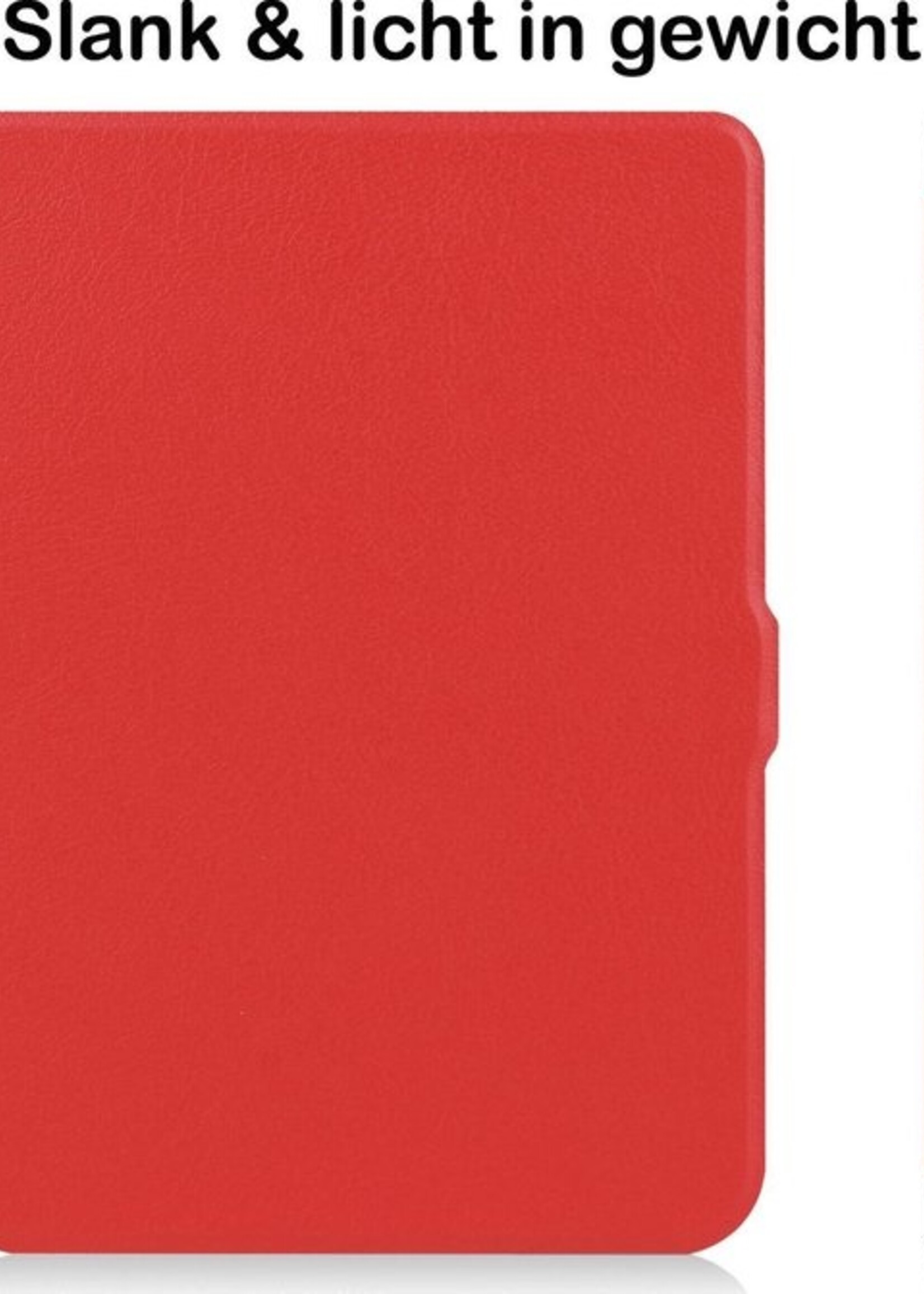 BTH Hoesje Geschikt voor Kobo Nia Hoesje Luxe Bescherm Case - Hoes Geschikt voor Kobo Nia Hoes Book Cover - Rood