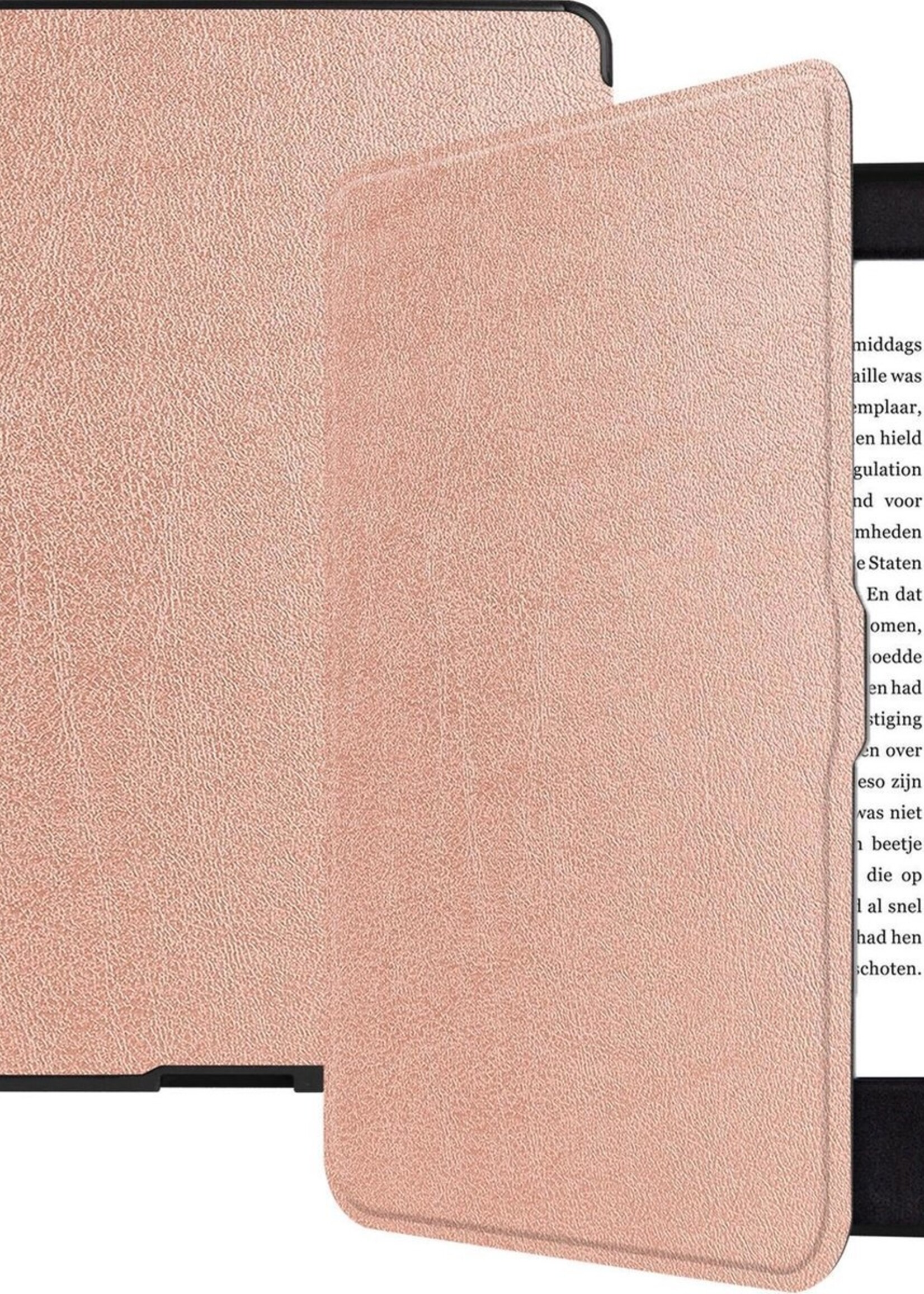 BTH Hoesje Geschikt voor Kobo Nia Hoesje Luxe Bescherm Case - Hoes Geschikt voor Kobo Nia Hoes Book Cover - Rosé Goud
