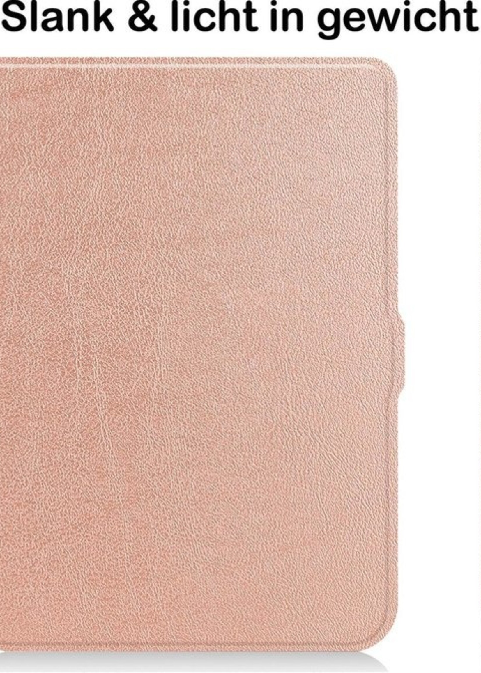BTH Hoesje Geschikt voor Kobo Nia Hoesje Luxe Bescherm Case - Hoes Geschikt voor Kobo Nia Hoes Book Cover - Rosé Goud