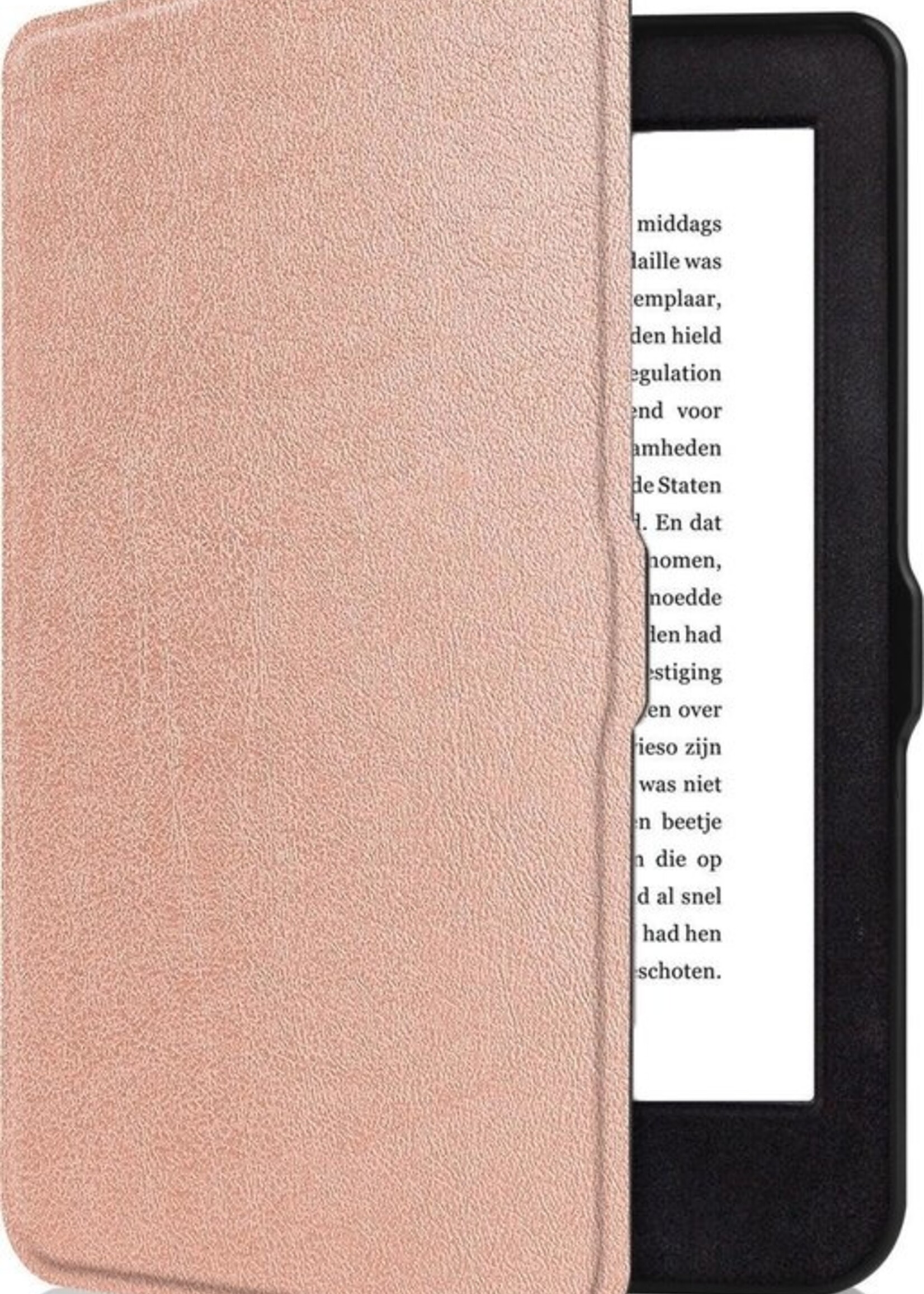 BTH Hoesje Geschikt voor Kobo Nia Hoesje Luxe Bescherm Case - Hoes Geschikt voor Kobo Nia Hoes Book Cover - Rosé Goud