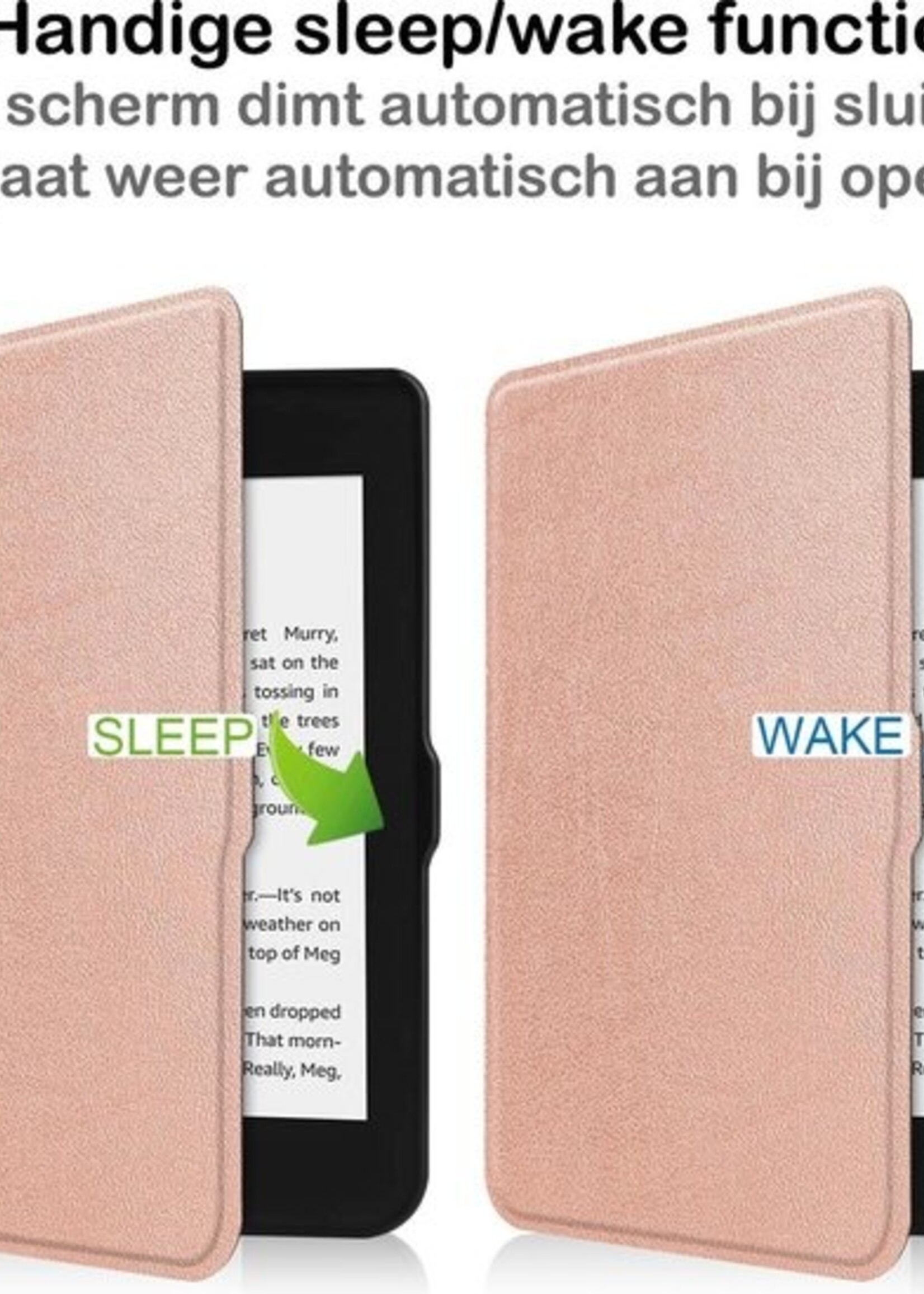 BTH Hoesje Geschikt voor Kobo Nia Hoesje Luxe Bescherm Case - Hoes Geschikt voor Kobo Nia Hoes Book Cover - Rosé Goud