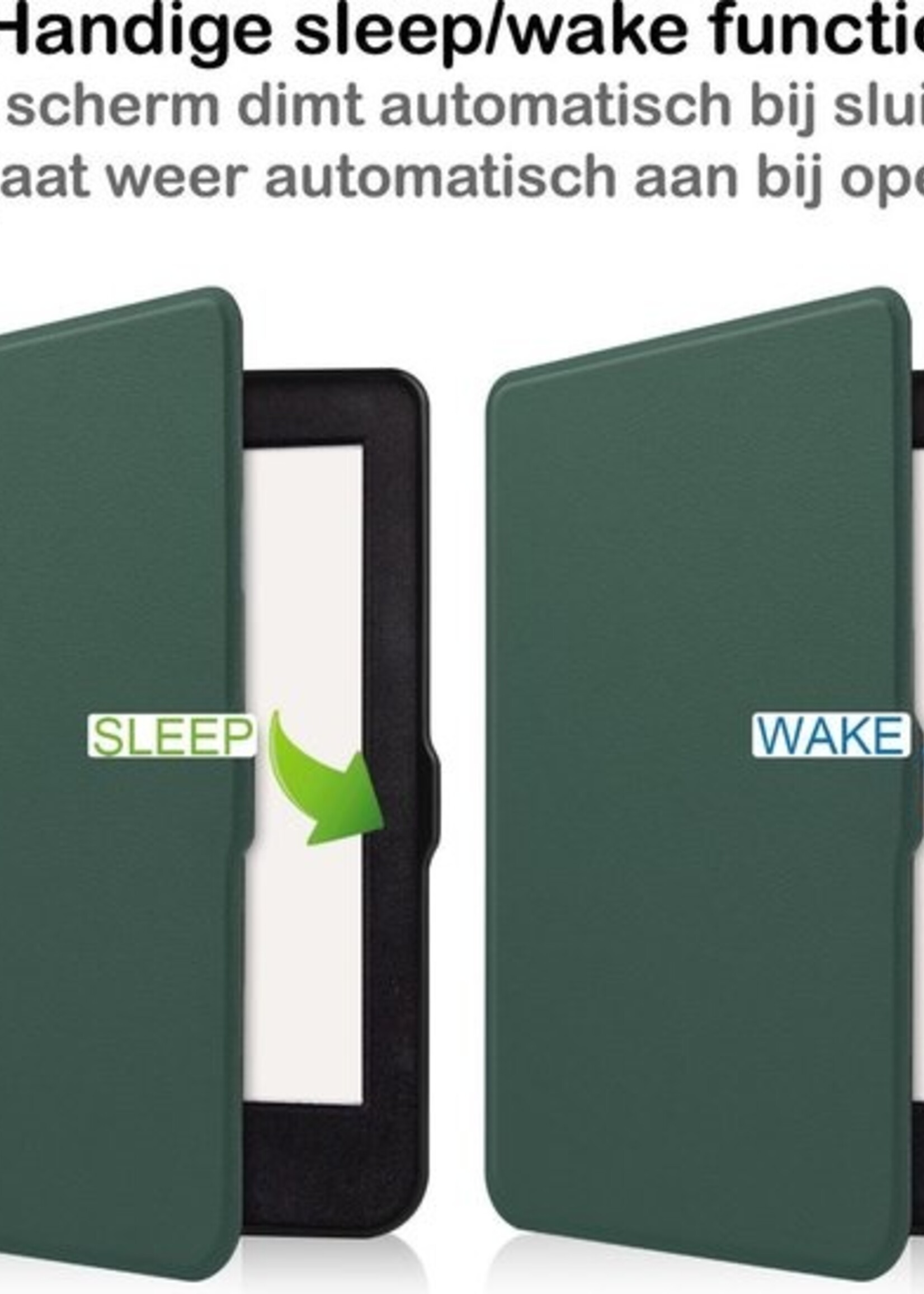 BTH Hoesje Geschikt voor Kobo Nia Hoesje Luxe Bescherm Case - Hoes Geschikt voor Kobo Nia Hoes Book Cover - Groen
