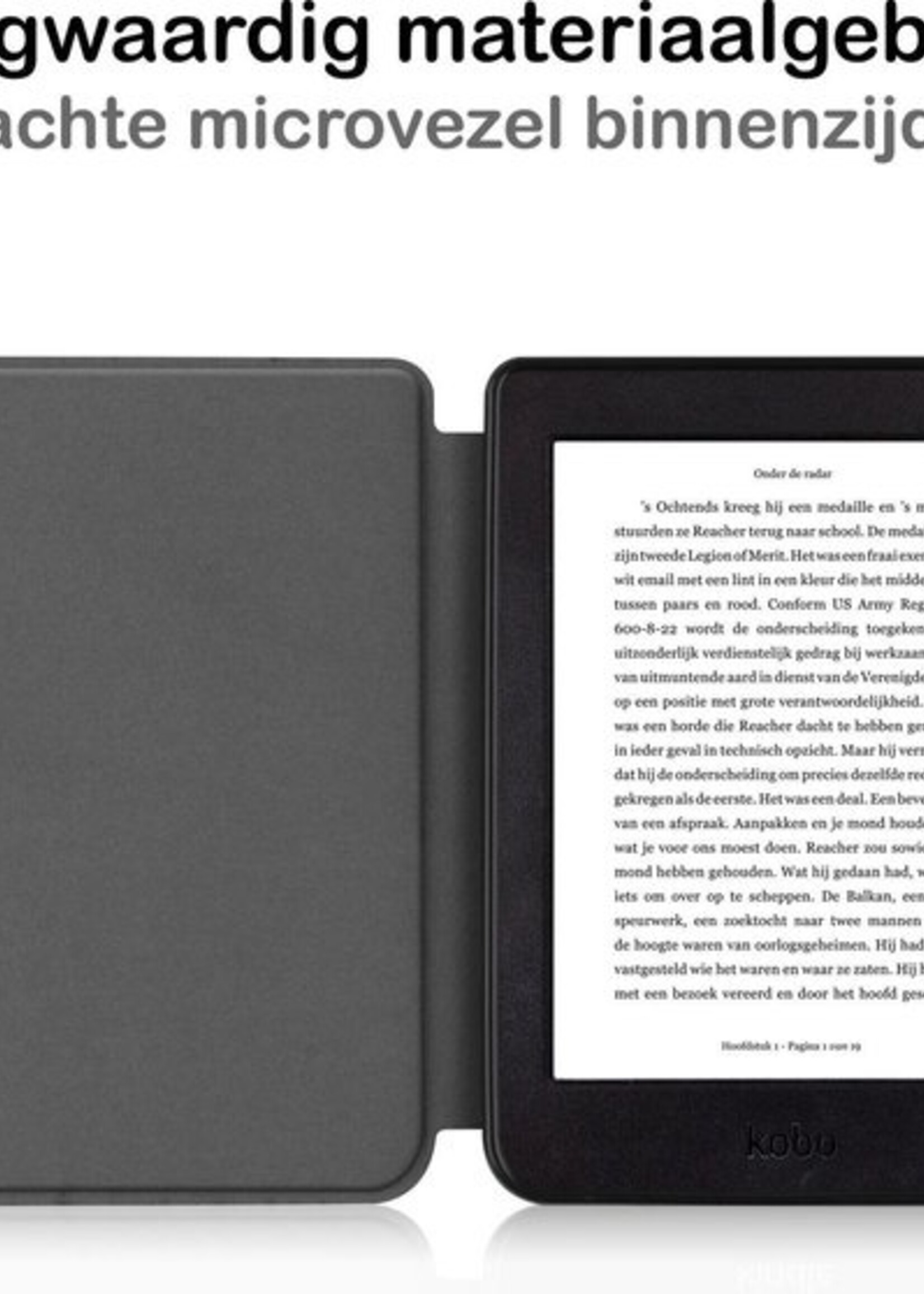 BTH Hoesje Geschikt voor Kobo Nia Hoesje Luxe Bescherm Case - Hoes Geschikt voor Kobo Nia Hoes Book Cover - Zwart