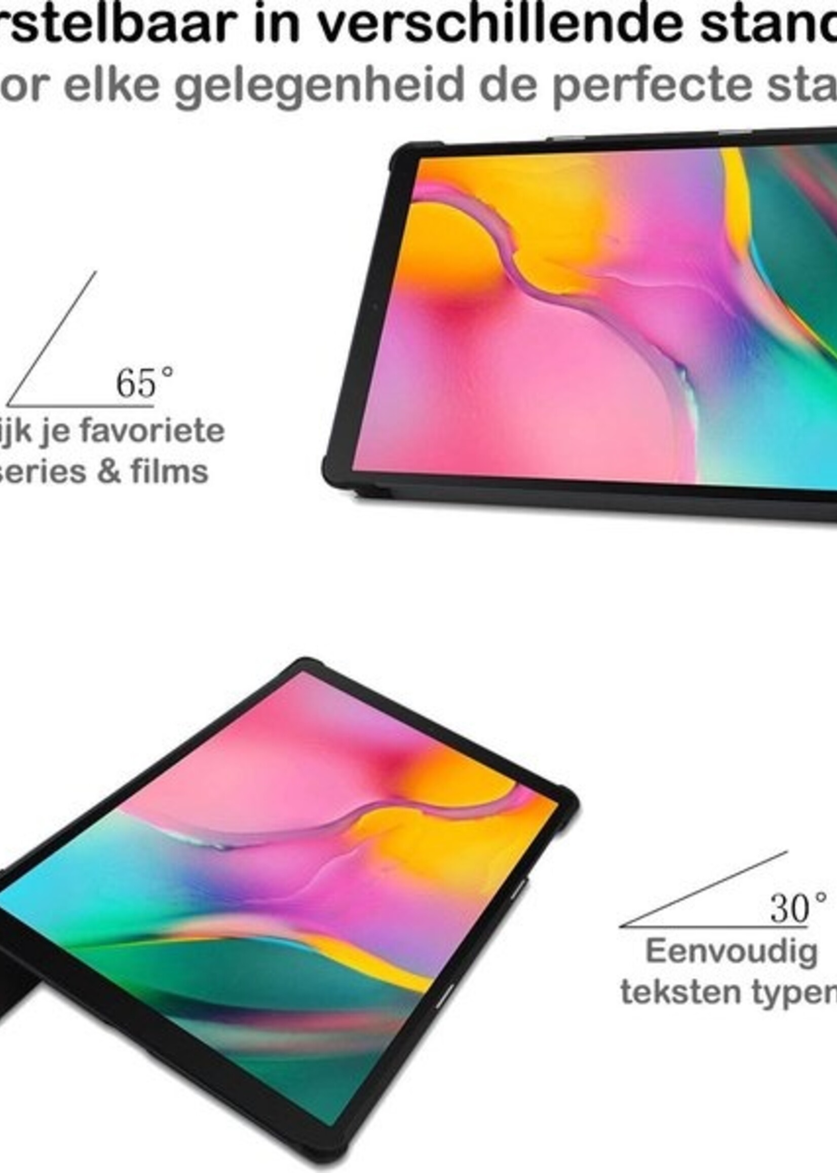 BTH Hoes Geschikt voor Samsung Galaxy Tab A 10.1 2019 Hoes Book Case Hoesje Trifold Cover - Hoesje Geschikt voor Samsung Tab A 10.1 2019 Hoesje Bookcase - Groen