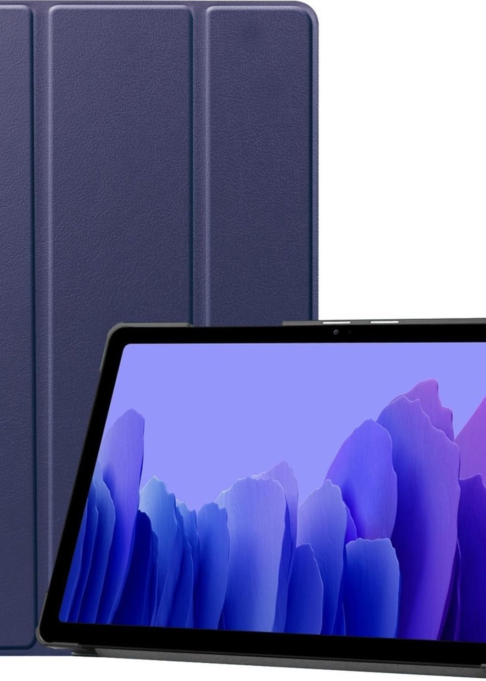 BTH Hoes Geschikt voor Samsung Galaxy Tab A7 Hoes Book Case Hoesje Trifold Cover - Hoesje Geschikt voor Samsung Tab A7 Hoesje Bookcase - Blauw
