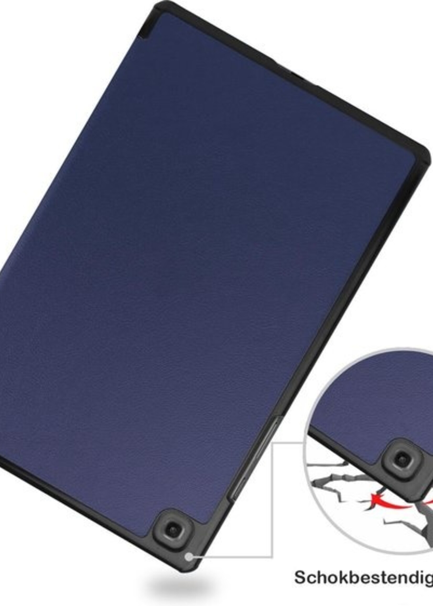 BTH Hoes Geschikt voor Samsung Galaxy Tab A7 Hoes Book Case Hoesje Trifold Cover - Hoesje Geschikt voor Samsung Tab A7 Hoesje Bookcase - Blauw