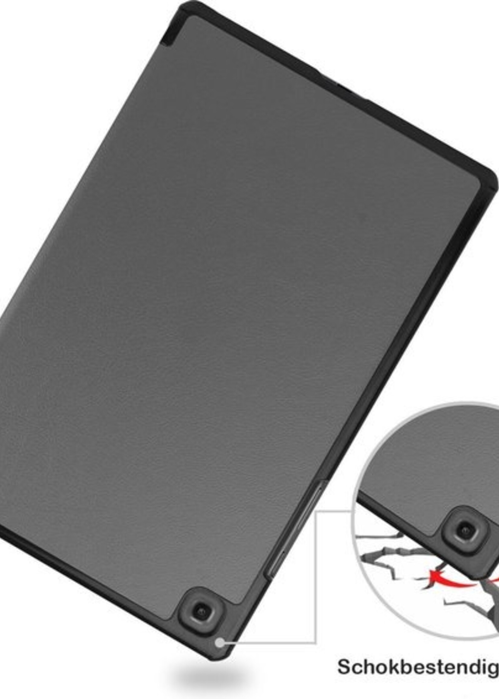 BTH Hoes Geschikt voor Samsung Galaxy Tab A7 Hoes Book Case Hoesje Trifold Cover - Hoesje Geschikt voor Samsung Tab A7 Hoesje Bookcase - Grijs