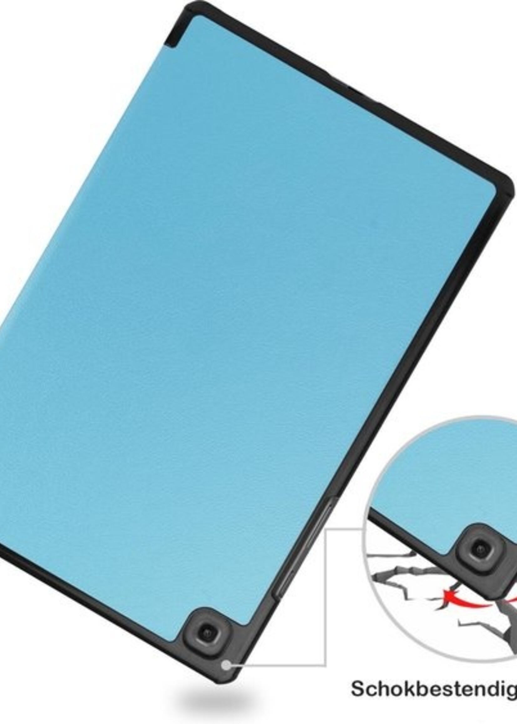BTH Hoes Geschikt voor Samsung Galaxy Tab A7 Hoes Book Case Hoesje Trifold Cover - Hoesje Geschikt voor Samsung Tab A7 Hoesje Bookcase - Blauw