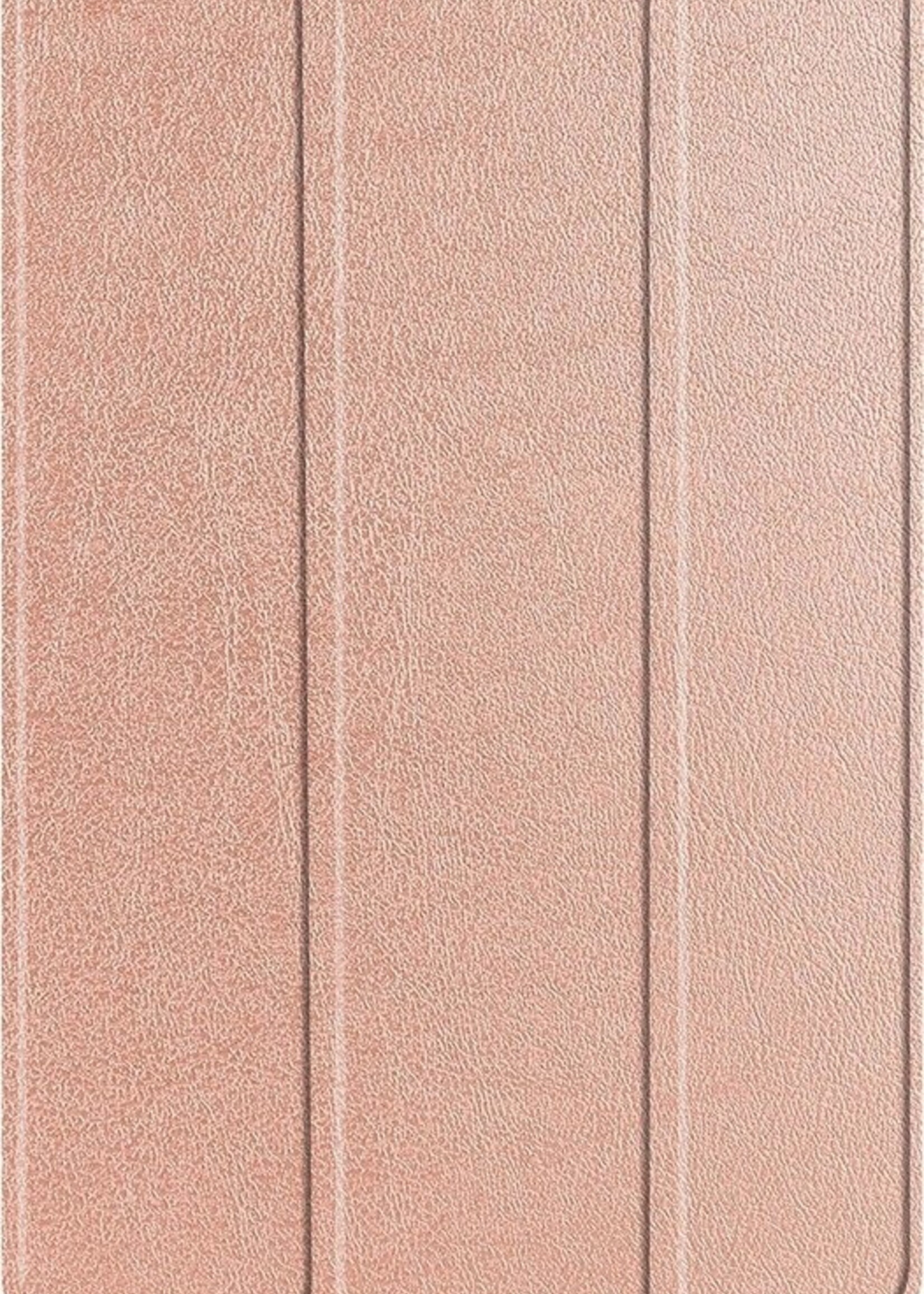 BTH Hoes Geschikt voor Samsung Galaxy Tab A7 Hoes Book Case Hoesje Trifold Cover - Hoesje Geschikt voor Samsung Tab A7 Hoesje Bookcase - Rosé goud