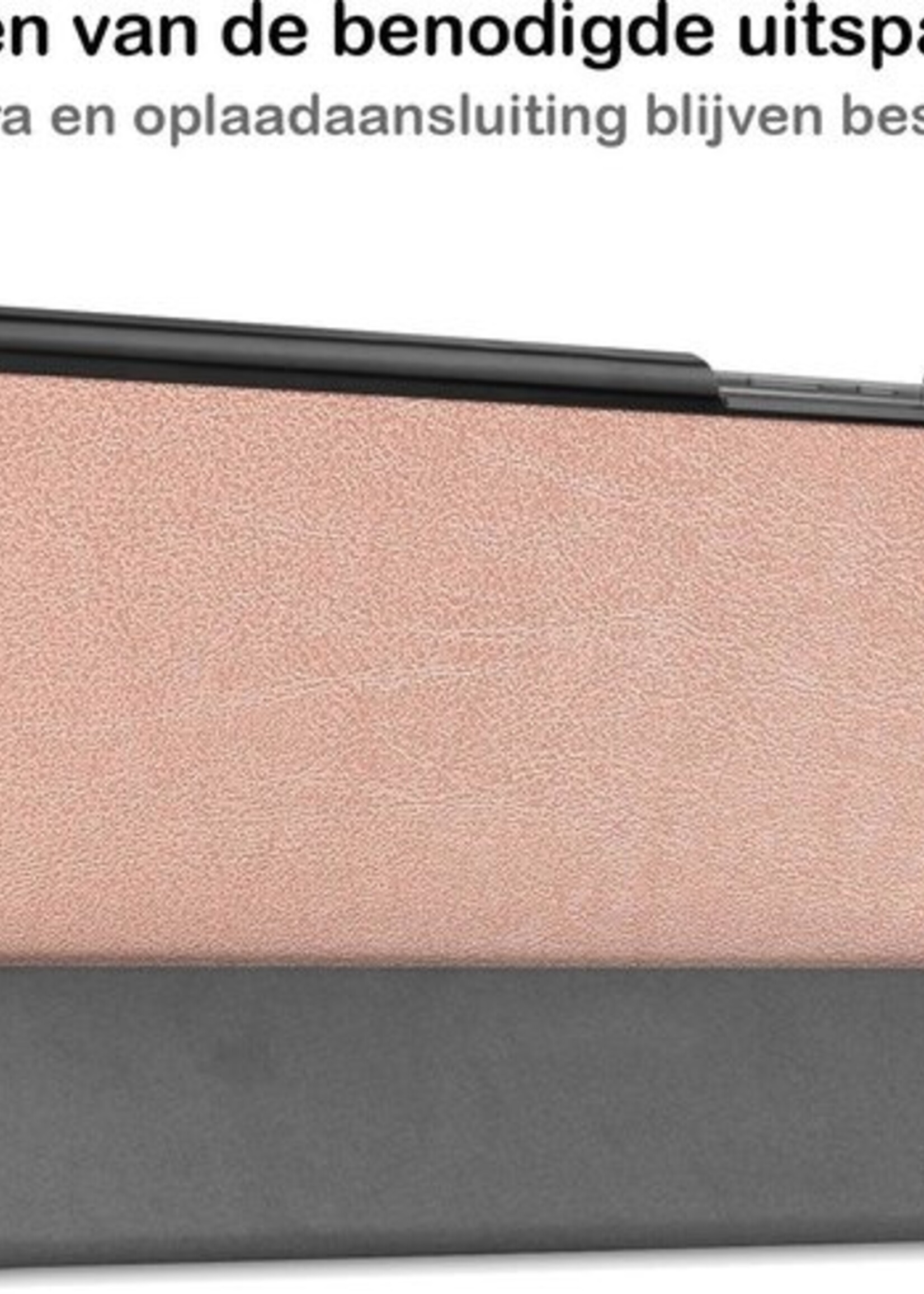 BTH Hoes Geschikt voor Samsung Galaxy Tab A7 Hoes Book Case Hoesje Trifold Cover - Hoesje Geschikt voor Samsung Tab A7 Hoesje Bookcase - Rosé goud