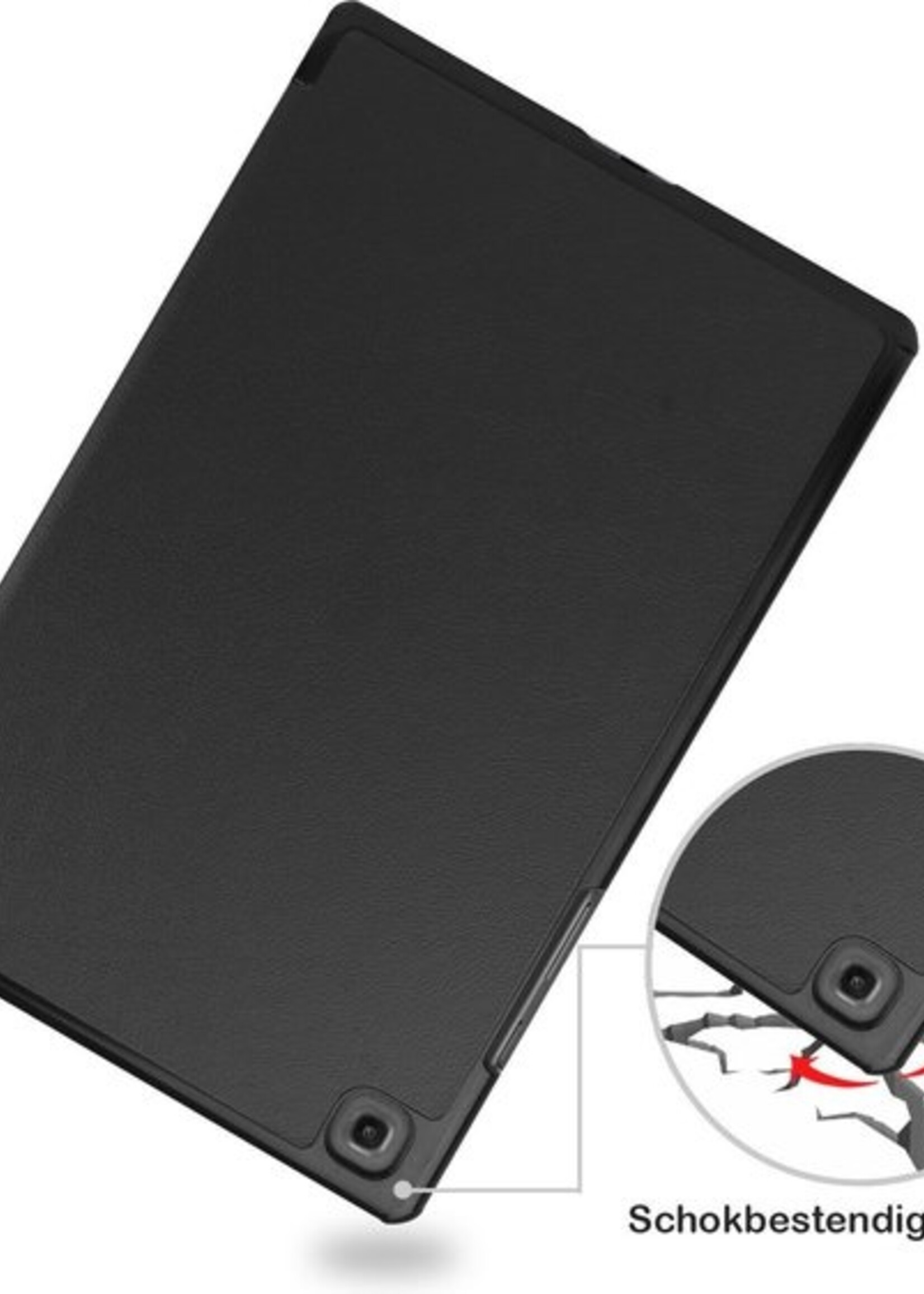 BTH Hoes Geschikt voor Samsung Galaxy Tab A7 Hoes Book Case Hoesje Trifold Cover - Hoesje Geschikt voor Samsung Tab A7 Hoesje Bookcase - Zwart