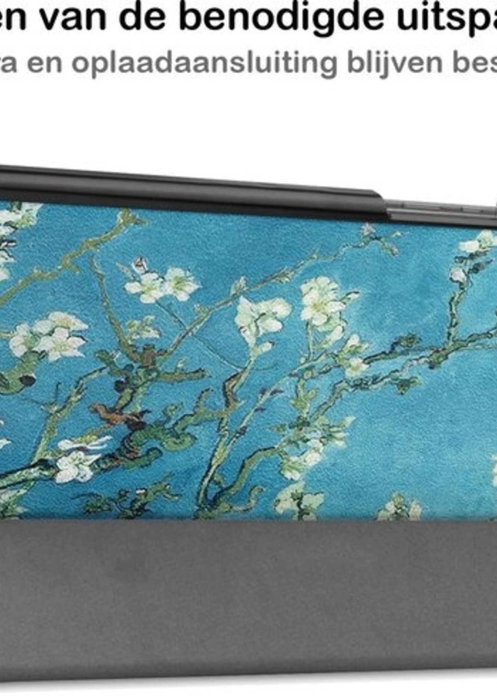 BTH Hoes Geschikt voor Samsung Galaxy Tab A7 Hoes Book Case Hoesje Trifold Cover - Hoesje Geschikt voor Samsung Tab A7 Hoesje Bookcase - Bloesem