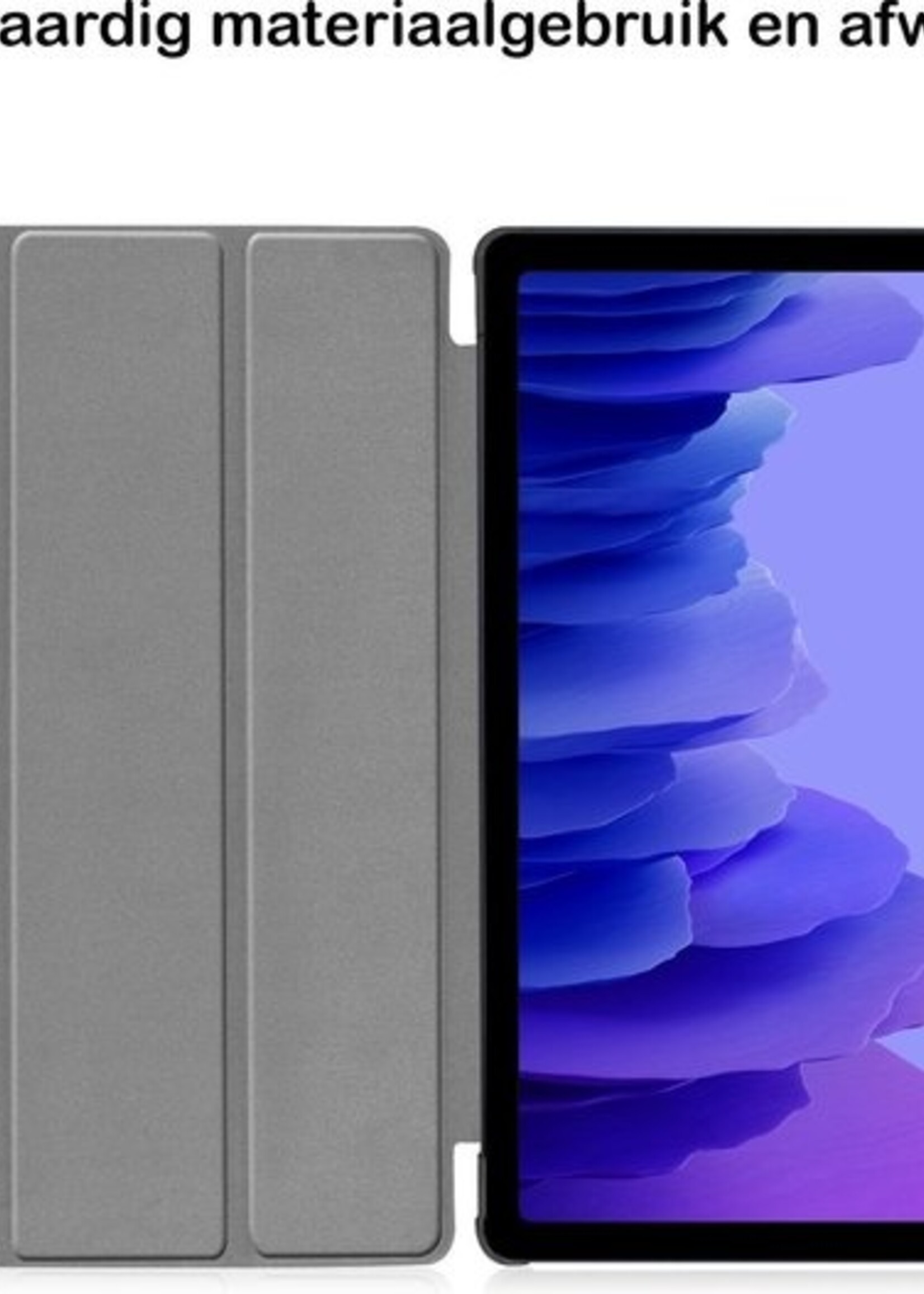 BTH Hoes Geschikt voor Samsung Galaxy Tab A7 Hoes Book Case Hoesje Trifold Cover Met Screenprotector - Hoesje Geschikt voor Samsung Tab A7 Hoesje Bookcase - Blokken