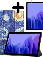 BTH BTH Samsung Galaxy Tab A7 2020 Hoesje met screenprotector - Sterrenhemel