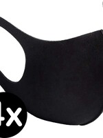BTH BTH Wasbaar Mondkapje - Zwart - 4 PACK