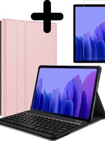 BTH BTH Samsung Galaxy Tab A A7 2020 Toetsenbord Hoes Keyboard cover met screenprotector - Rose Goud