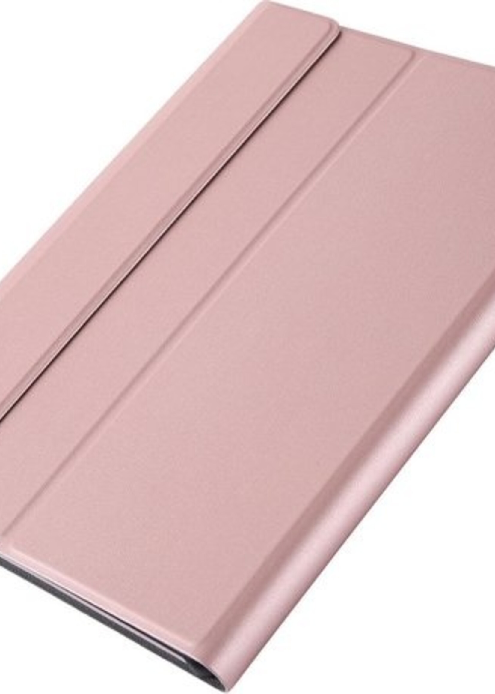 BTH Hoes Geschikt voor Samsung Galaxy Tab A7 Hoes Toetsenbord Hoesje Keyboard Case Cover Met Screenprotector - Hoesje Geschikt voor Samsung Tab A7 Hoes Toetsenbord Case - Rosé goud