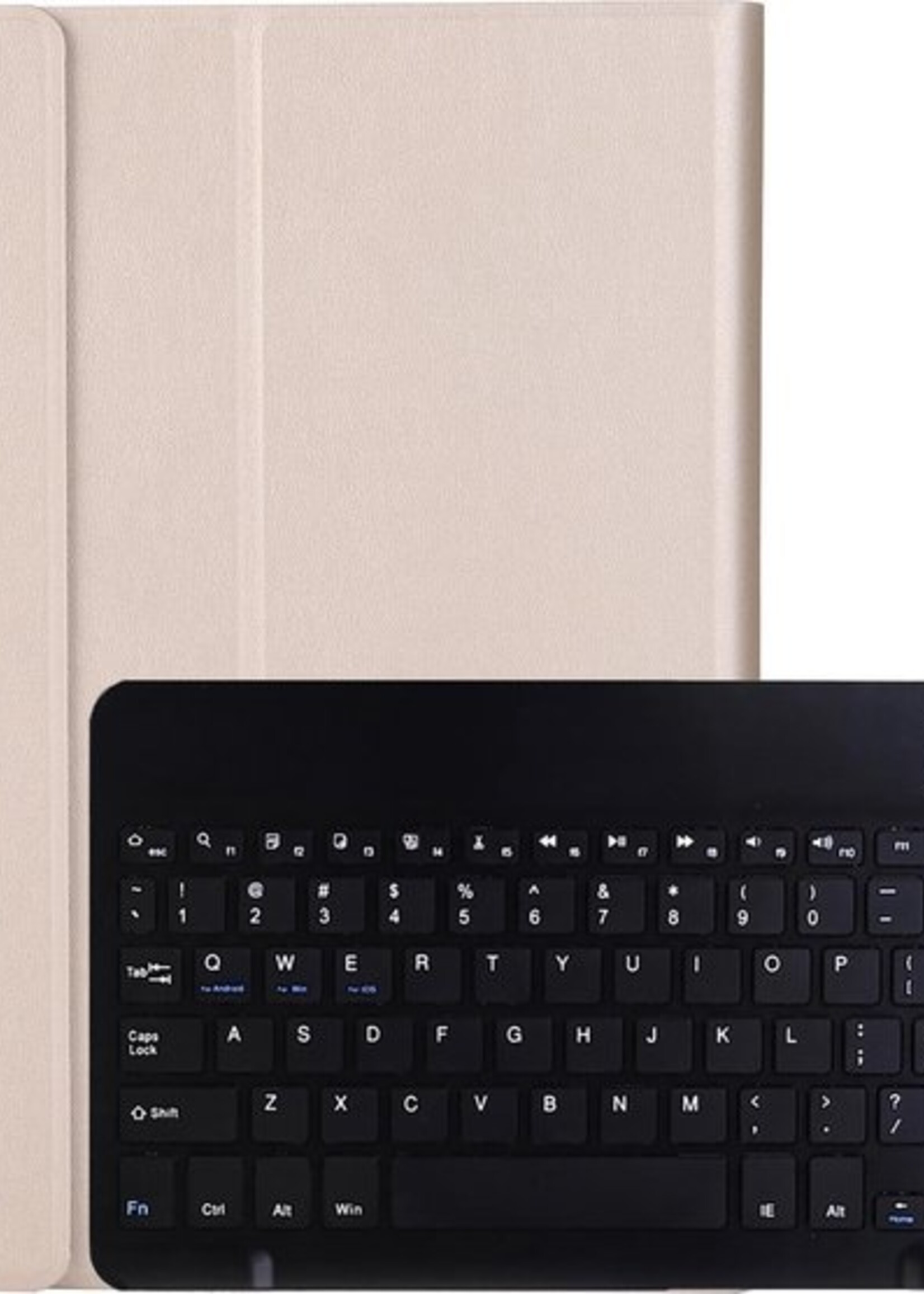 BTH Hoes Geschikt voor Samsung Galaxy Tab A7 Hoes Toetsenbord Hoesje Keyboard Case Cover Met Screenprotector - Hoesje Geschikt voor Samsung Tab A7 Hoes Toetsenbord Case - Goud