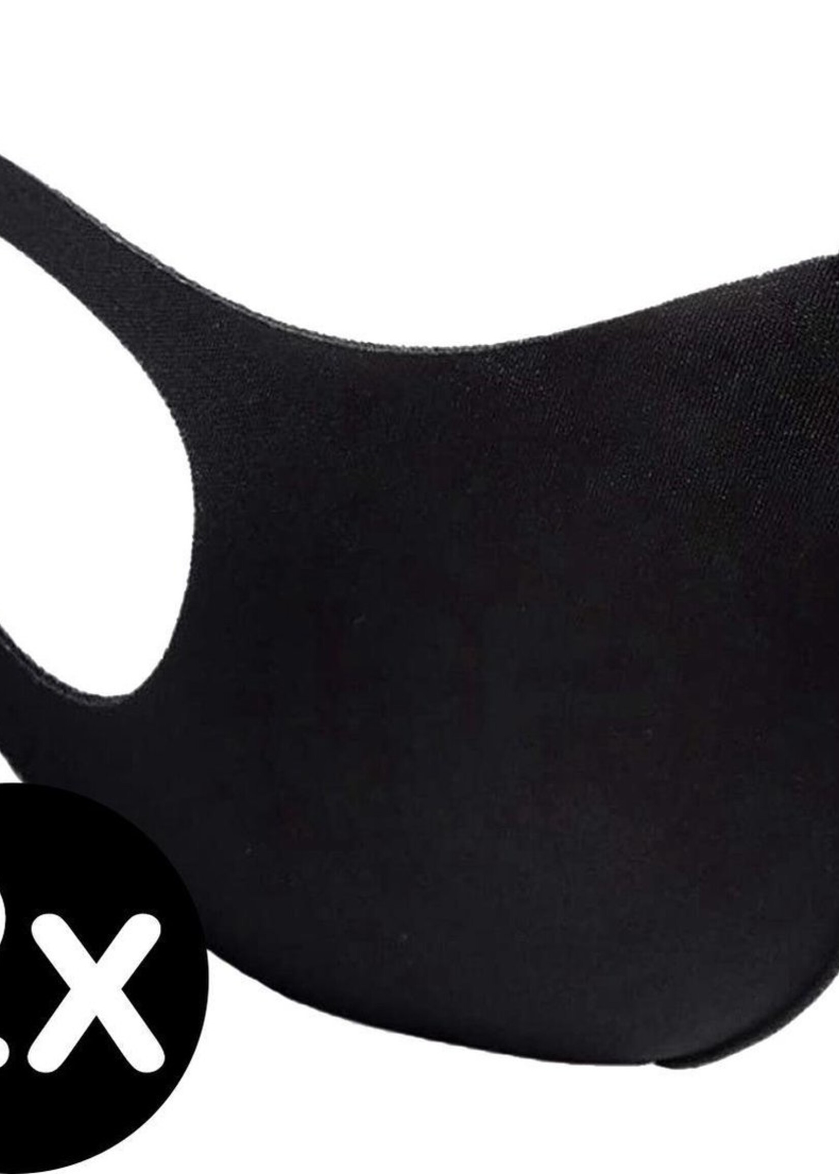 BTH Mondkapje Wasbaar Zwart Mondmasker Wasbaar Mondkapje Wasbare Mondkapjes Niet Medisch Elastisch Universeel - 2 PACK