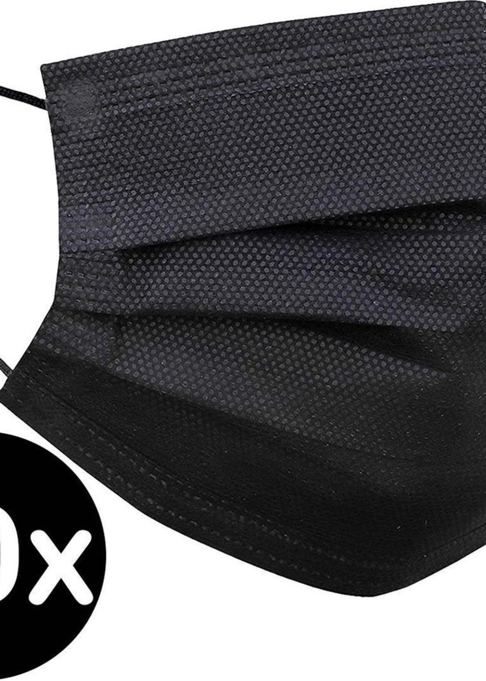 BTH Mondkapje Wegwerp Zwart Mondmasker Mondkapje Wegwerp Mondkapjes Niet Medisch Universeel - 50x