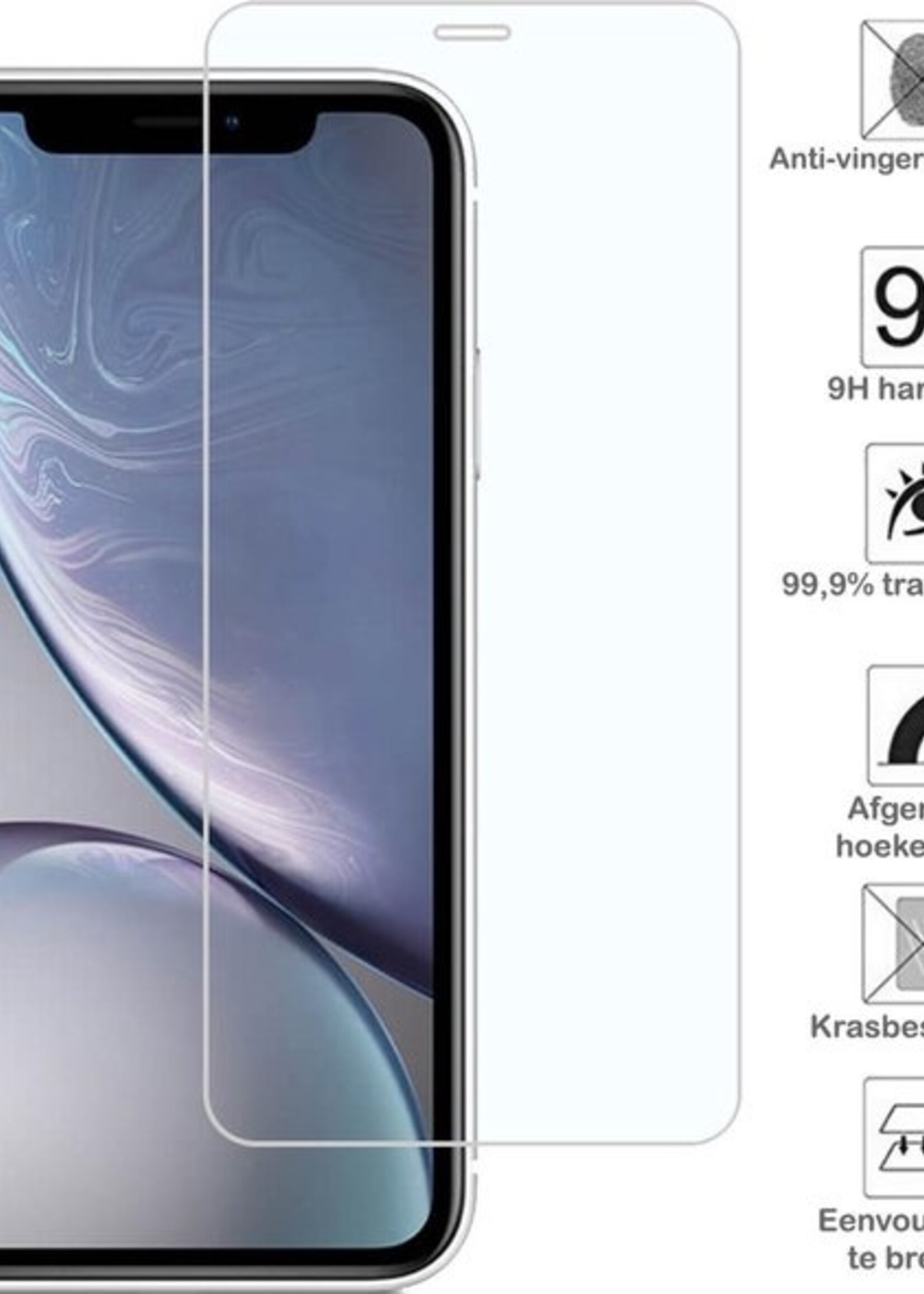 BTH Screenprotector Geschikt voor iPhone XR Screenprotector Glas Gehard Met Dichte Notch - Screenprotector Geschikt voor iPhone XR Screen Protector Glas Tempered Glass