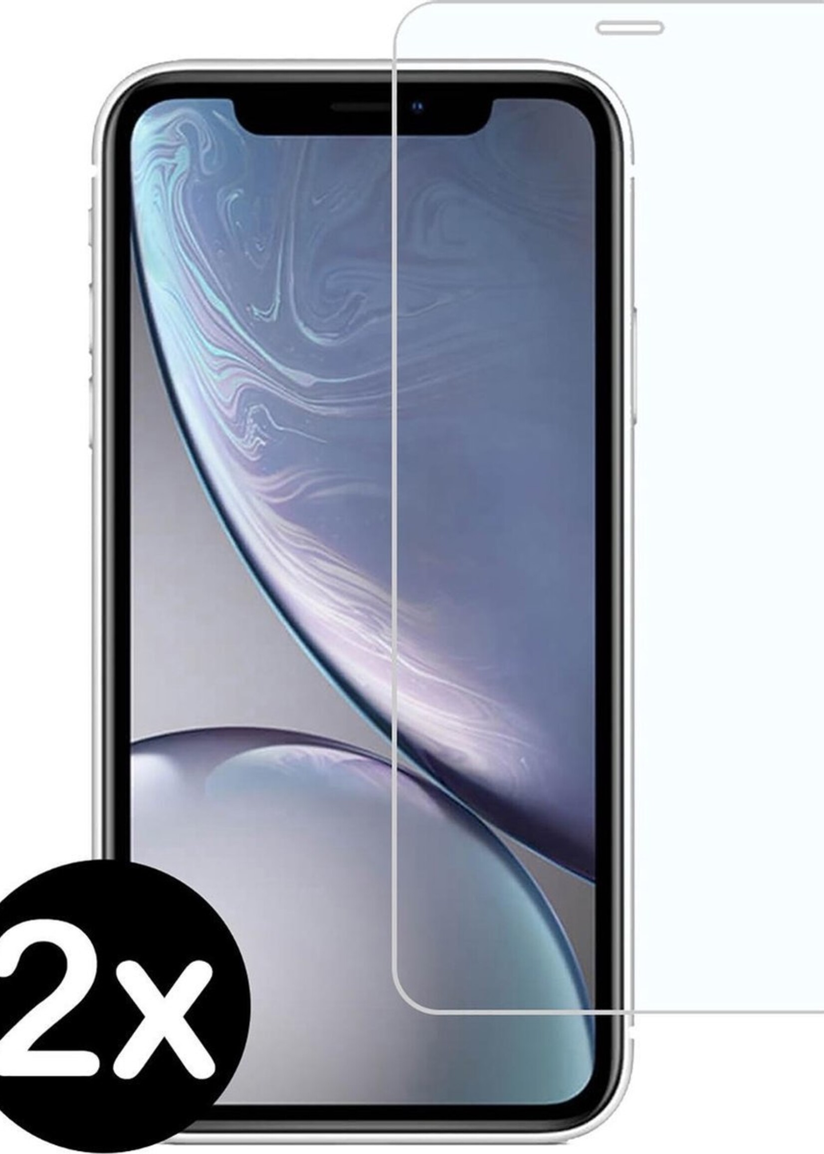 BTH Screenprotector Geschikt voor iPhone XR Screenprotector Glas Gehard Met Dichte Notch - Screenprotector Geschikt voor iPhone XR Screen Protector Glas Tempered Glass - 2 PACK