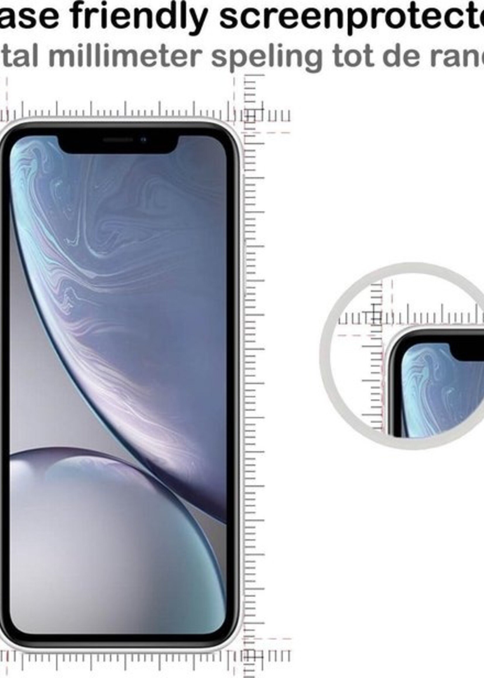 BTH Screenprotector Geschikt voor iPhone XR Screenprotector Glas Gehard Met Dichte Notch - Screenprotector Geschikt voor iPhone XR Screen Protector Glas Tempered Glass - 2 PACK
