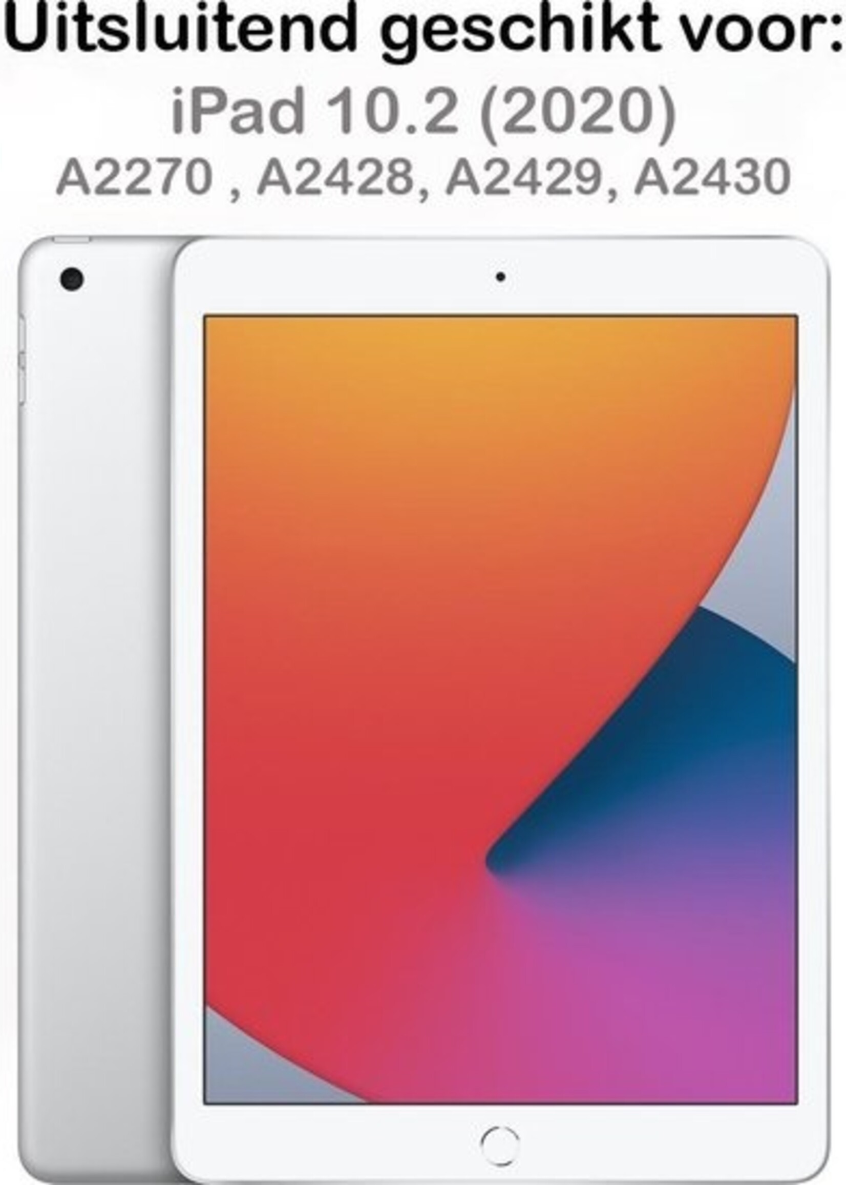 BTH Hoes Geschikt voor iPad 10.2 2020 Hoes Book Case Hoesje Trifold Cover - Hoesje Geschikt voor iPad 8 Hoesje Bookcase - Goud