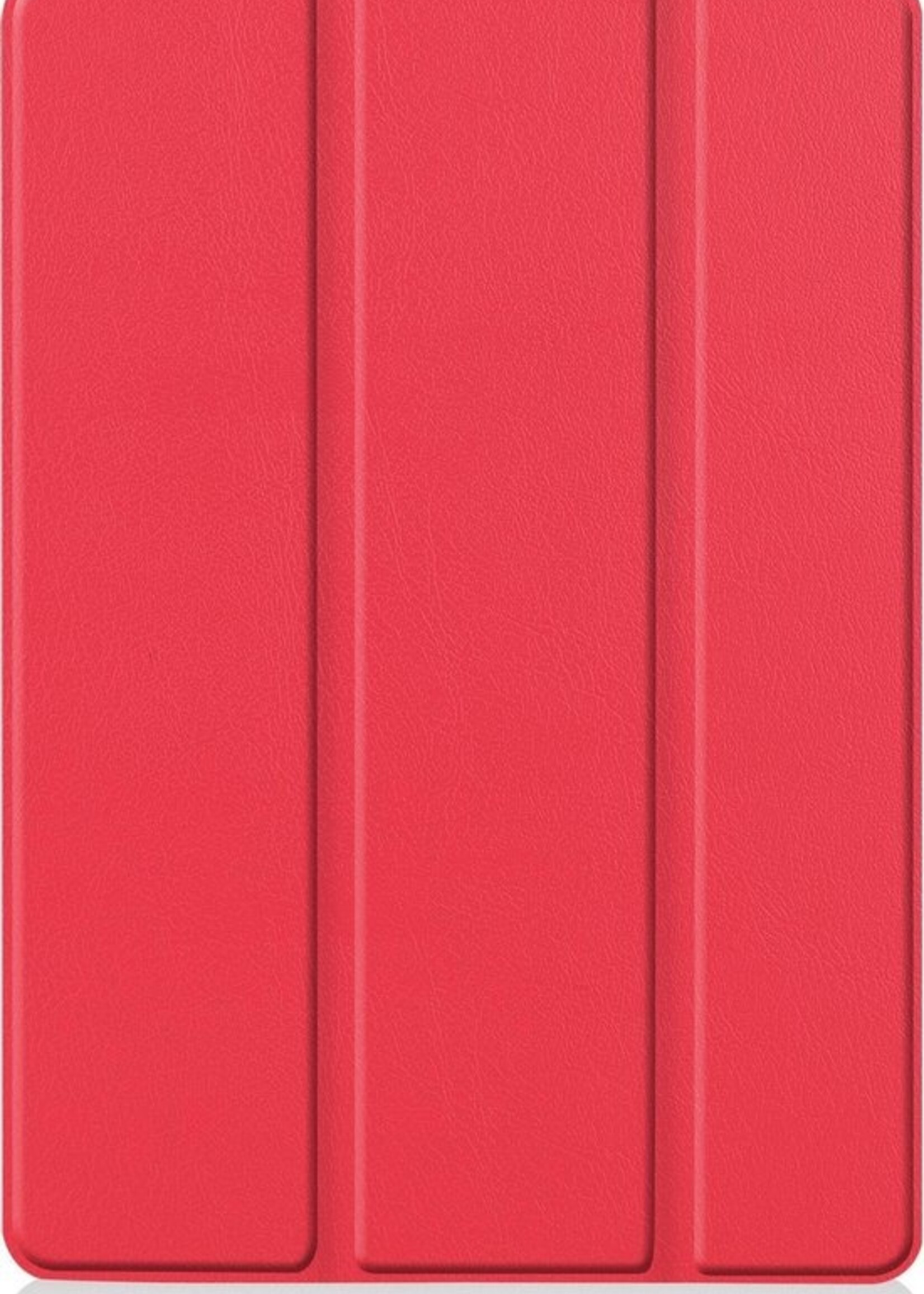 BTH Hoes Geschikt voor iPad 10.2 2020 Hoes Book Case Hoesje Trifold Cover - Hoesje Geschikt voor iPad 8 Hoesje Bookcase - Rood