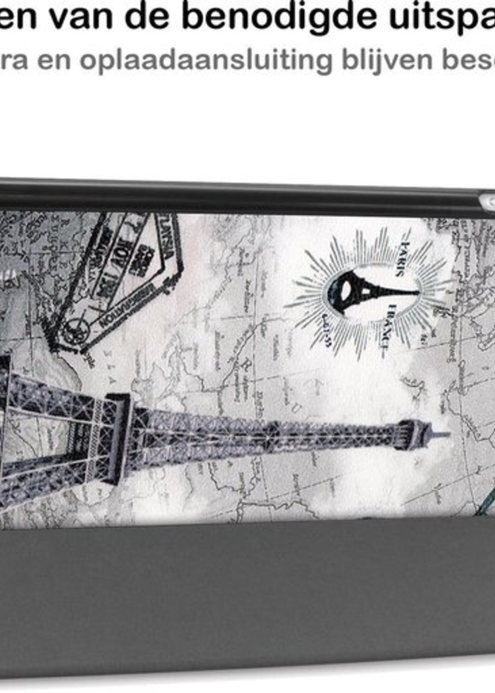 BTH Hoes Geschikt voor iPad 10.2 2020 Hoes Book Case Hoesje Trifold Cover - Hoesje Geschikt voor iPad 8 Hoesje Bookcase - Eiffeltoren