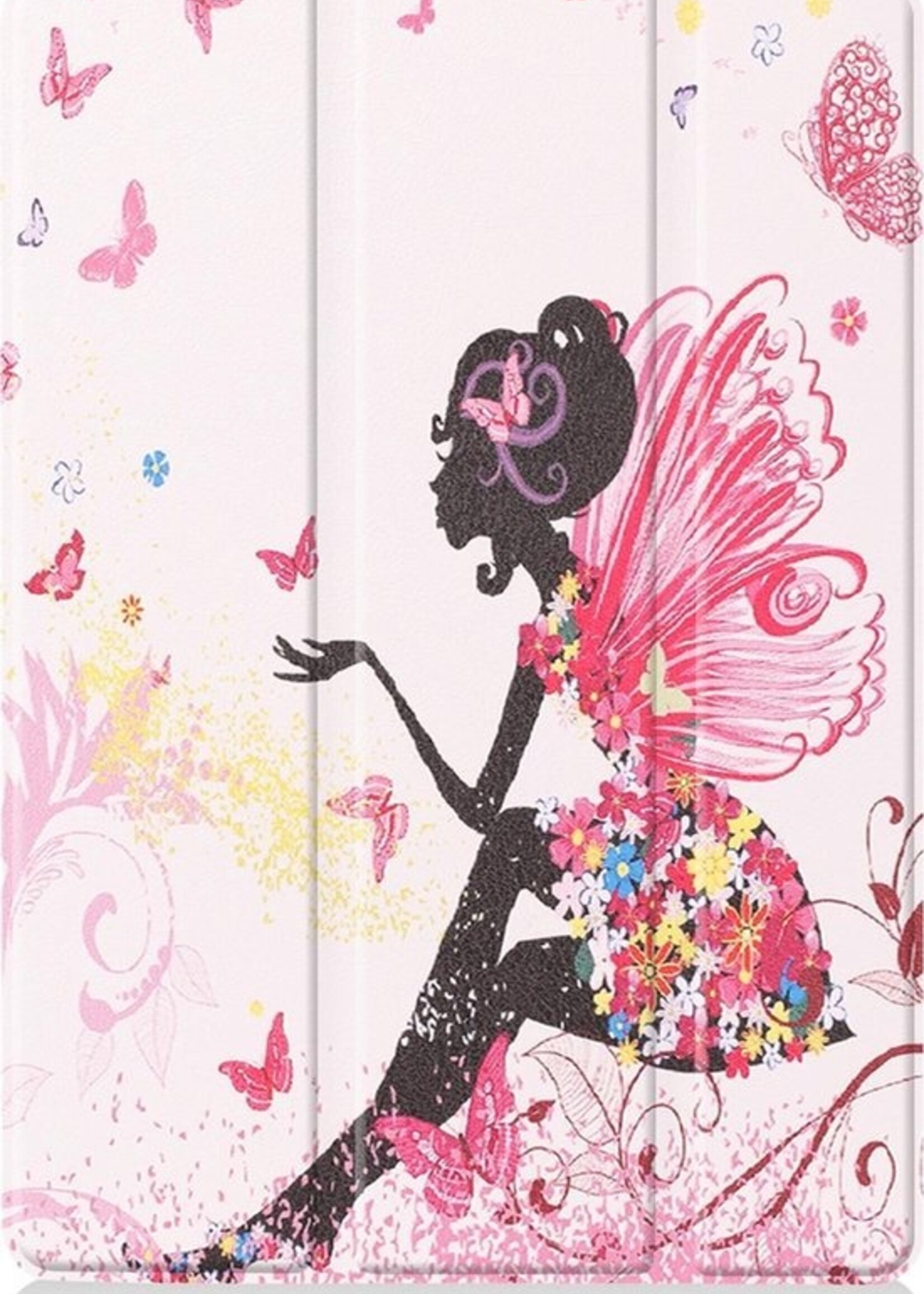 BTH Hoes Geschikt voor iPad 10.2 2020 Hoes Book Case Hoesje Trifold Cover - Hoesje Geschikt voor iPad 8 Hoesje Bookcase - Elfje