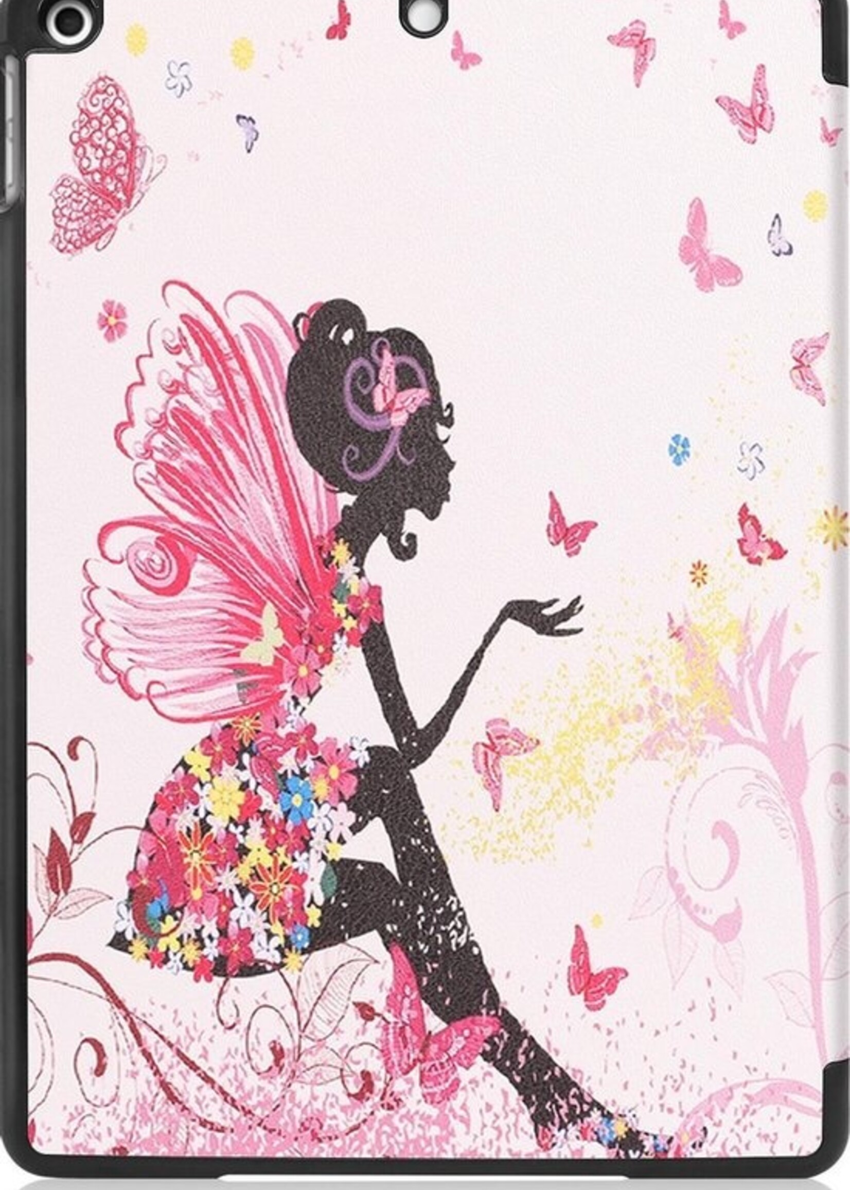 BTH Hoes Geschikt voor iPad 10.2 2020 Hoes Book Case Hoesje Trifold Cover - Hoesje Geschikt voor iPad 8 Hoesje Bookcase - Elfje